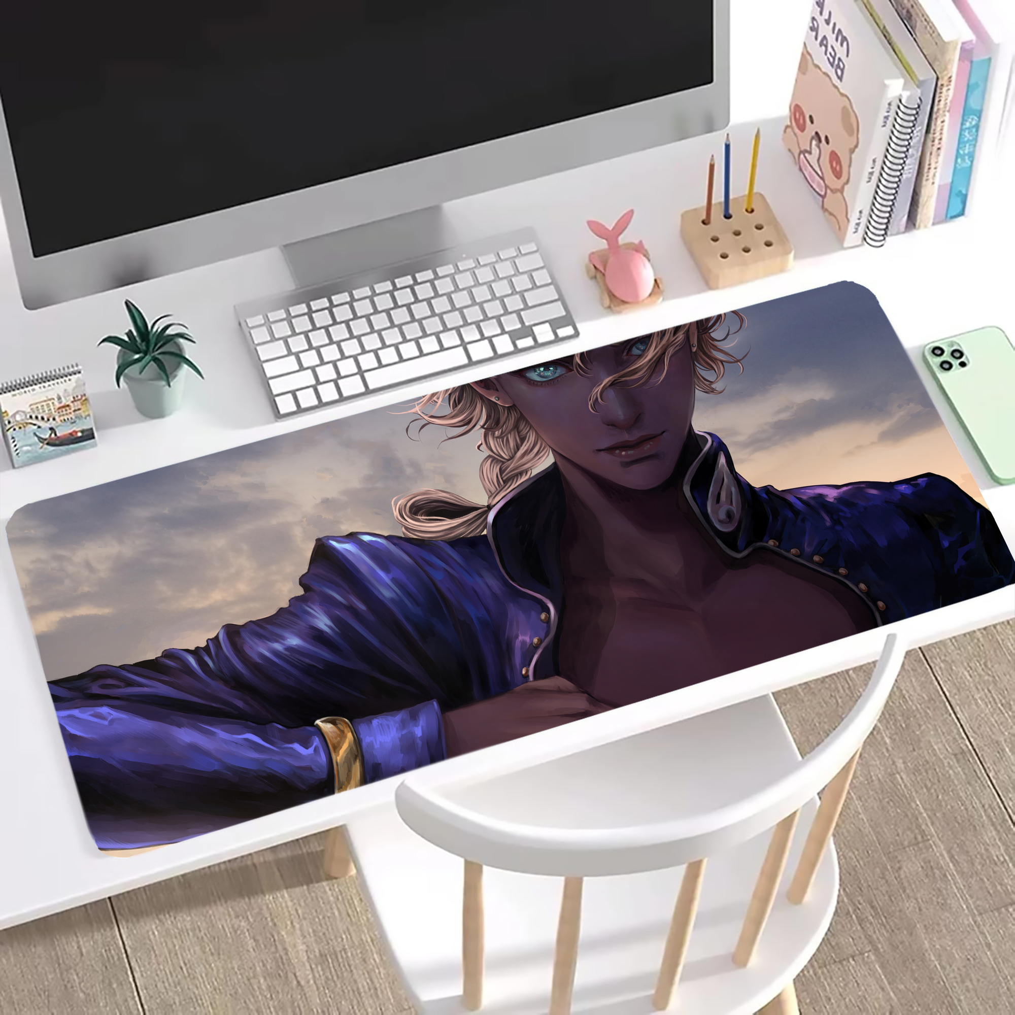 （画像用） ジョジョの奇妙な冒険 JoJo's Bizarre Adventure ステッチ加工 大判デスクマット／滑り止めマウスパッド