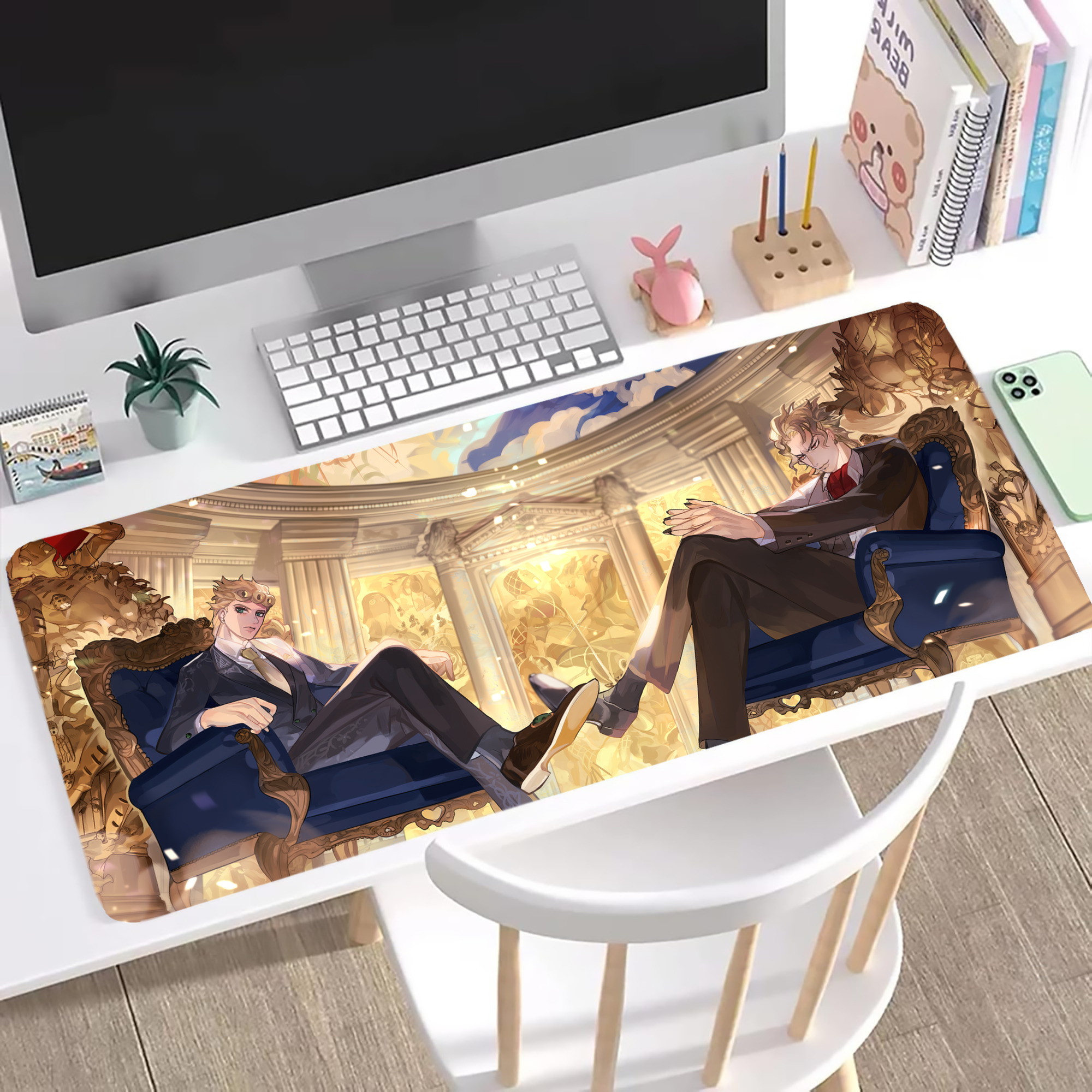 （画像用） ジョジョの奇妙な冒険 JoJo's Bizarre Adventure ステッチ加工 大判デスクマット／滑り止めマウスパッド