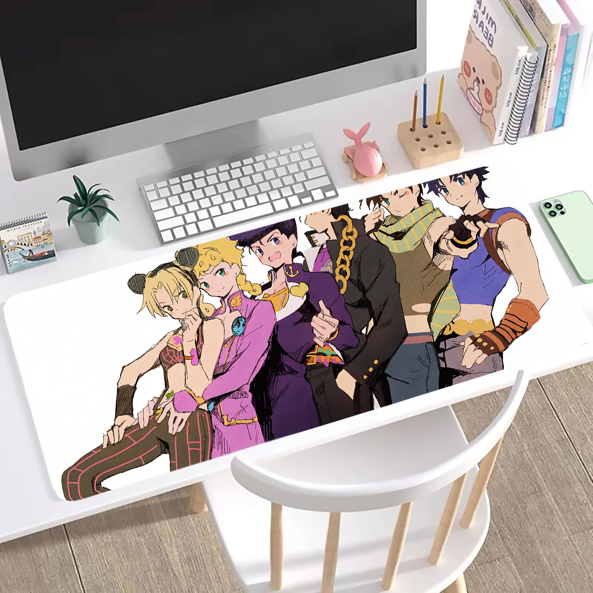 （画像用） ジョジョの奇妙な冒険 JoJo's Bizarre Adventure ステッチ加工 大判デスクマット／滑り止めマウスパッド