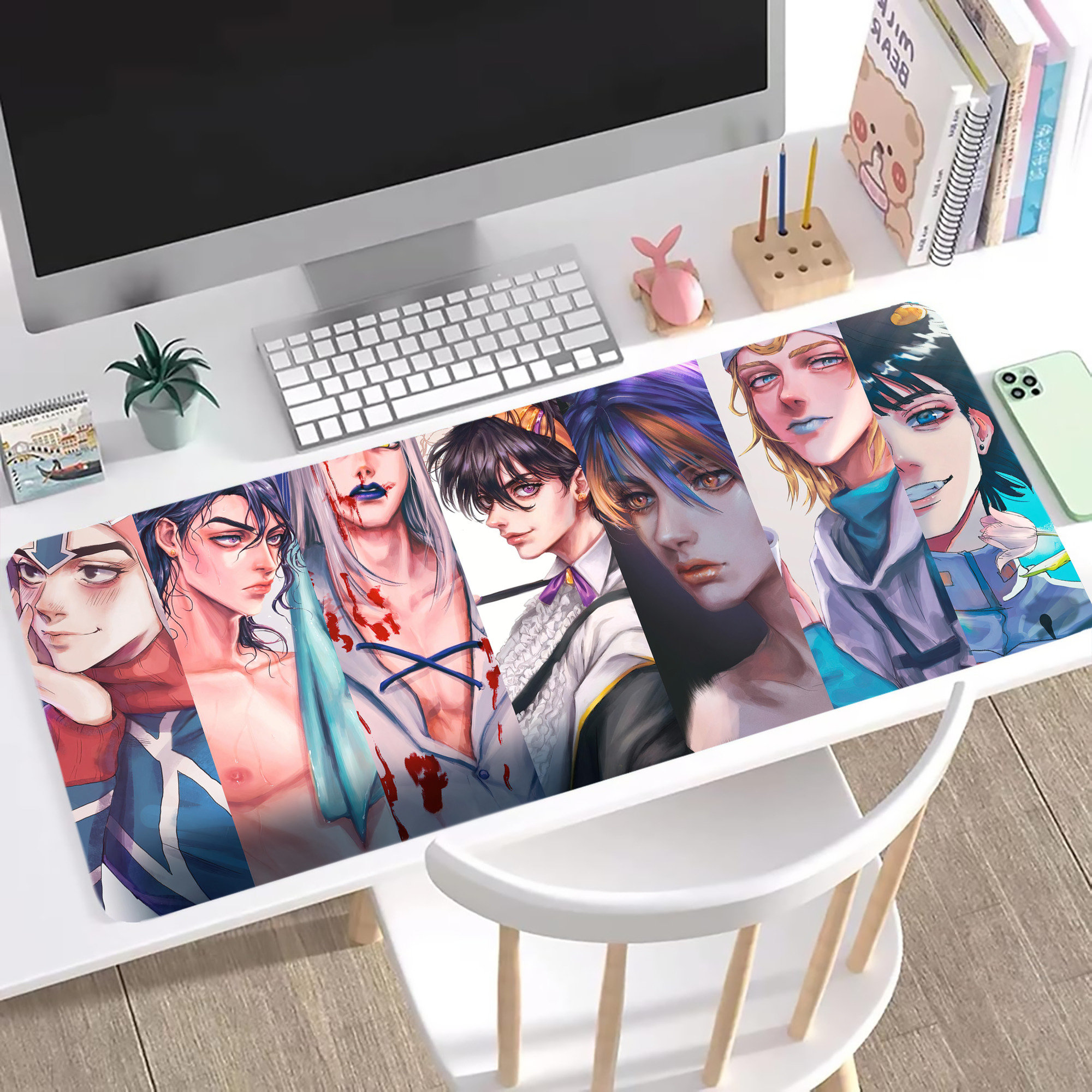 （画像用） ジョジョの奇妙な冒険 JoJo's Bizarre Adventure ステッチ加工 大判デスクマット／滑り止めマウスパッド