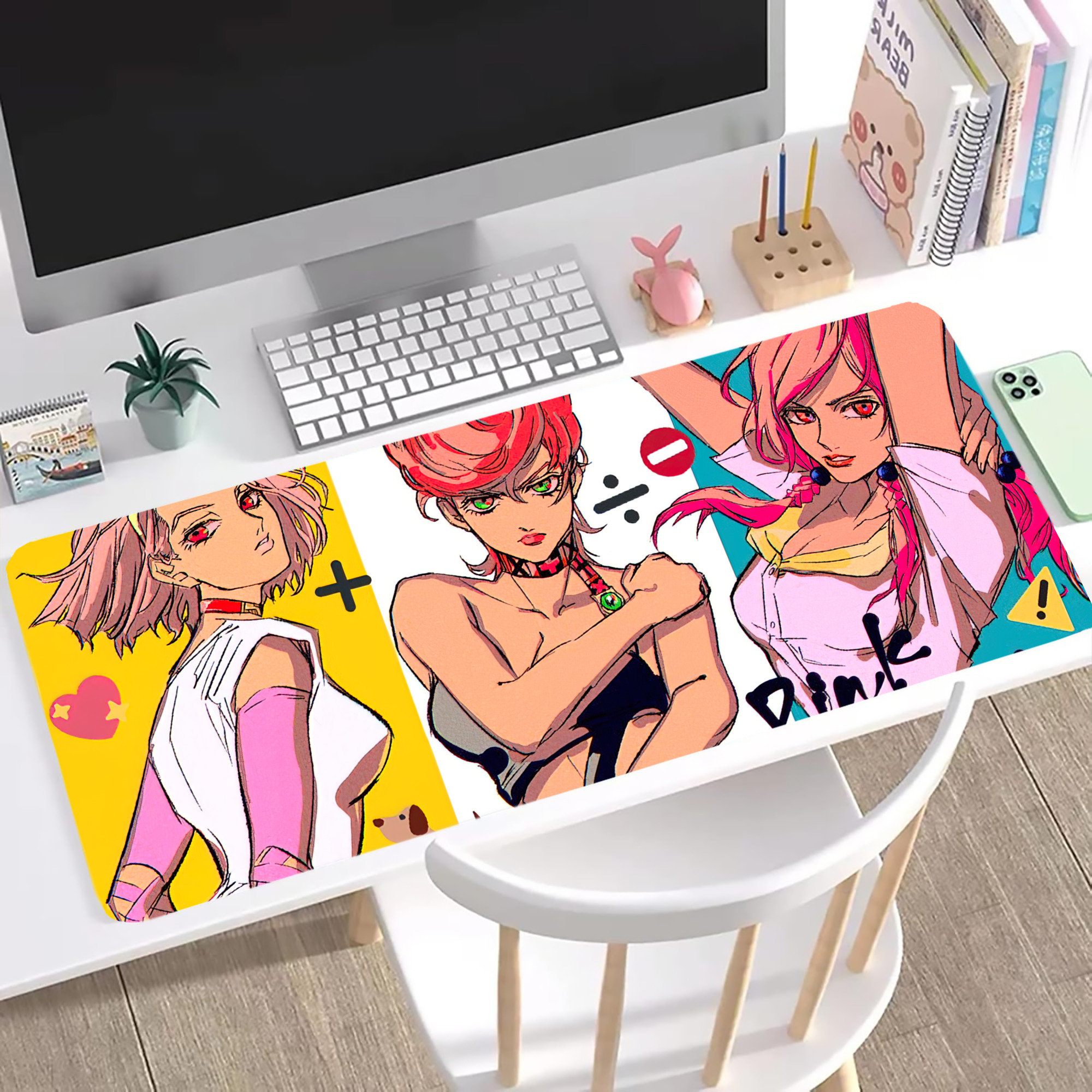 （画像用） ジョジョの奇妙な冒険 JoJo's Bizarre Adventure ステッチ加工 大判デスクマット／滑り止めマウスパッド