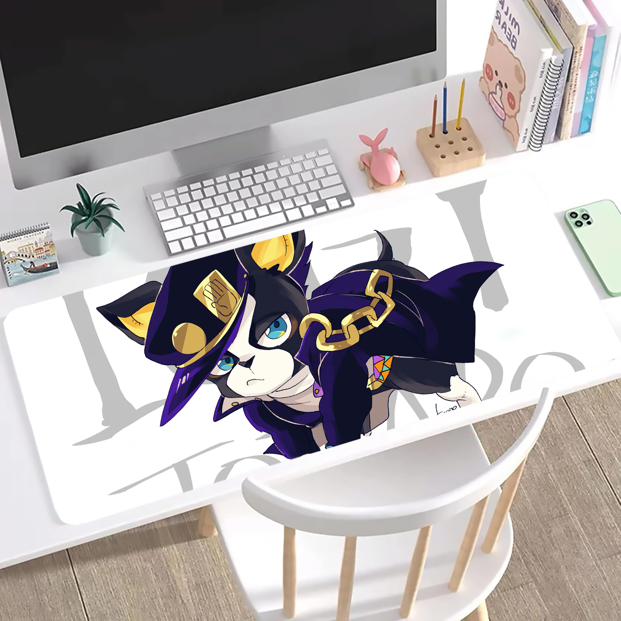 （画像用） ジョジョの奇妙な冒険 JoJo's Bizarre Adventure ステッチ加工 大判デスクマット／滑り止めマウスパッド