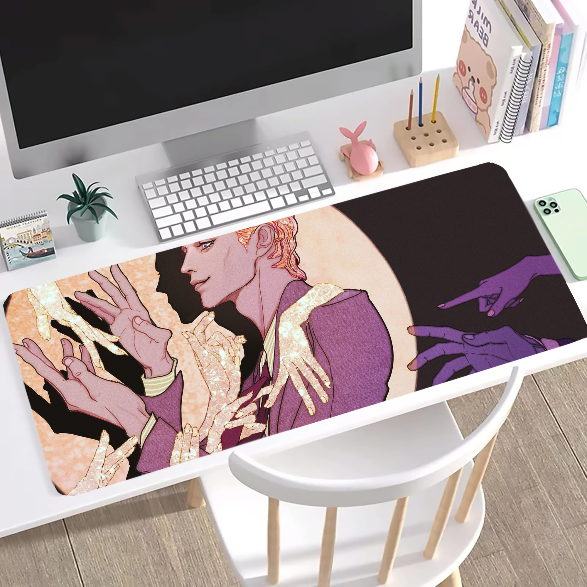 （画像用） ジョジョの奇妙な冒険 JoJo's Bizarre Adventure ステッチ加工 大判デスクマット／滑り止めマウスパッド