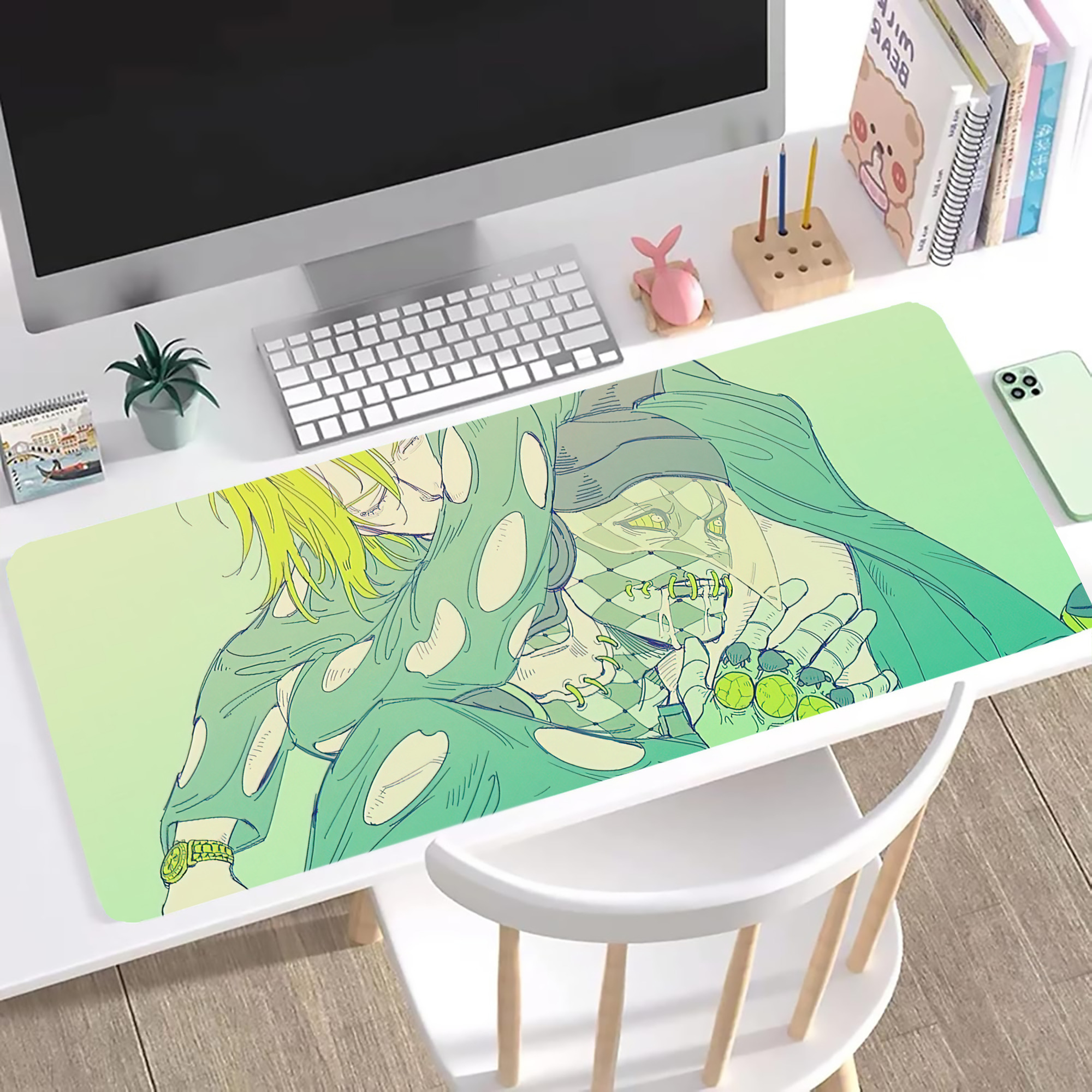 （画像用） ジョジョの奇妙な冒険 JoJo's Bizarre Adventure ステッチ加工 大判デスクマット／滑り止めマウスパッド