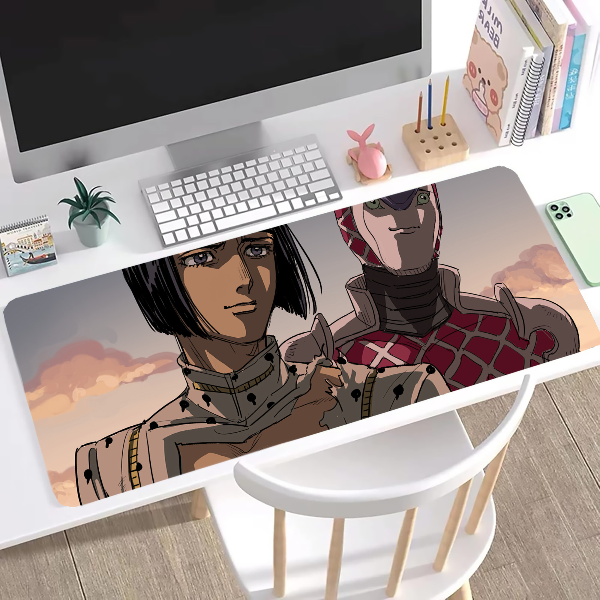 （画像用） ジョジョの奇妙な冒険 JoJo's Bizarre Adventure ステッチ加工 大判デスクマット／滑り止めマウスパッド