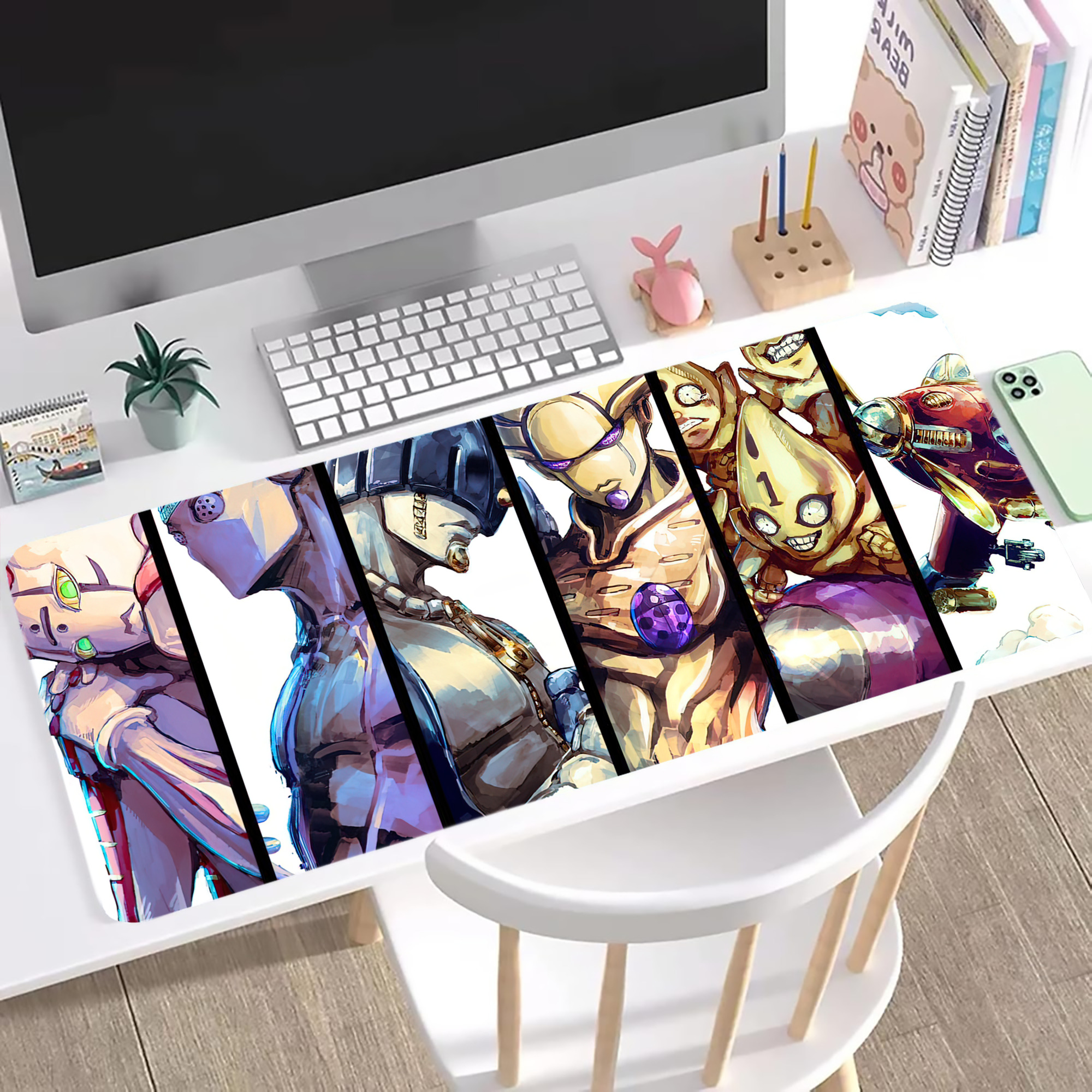 （画像用） ジョジョの奇妙な冒険 JoJo's Bizarre Adventure ステッチ加工 大判デスクマット／滑り止めマウスパッド