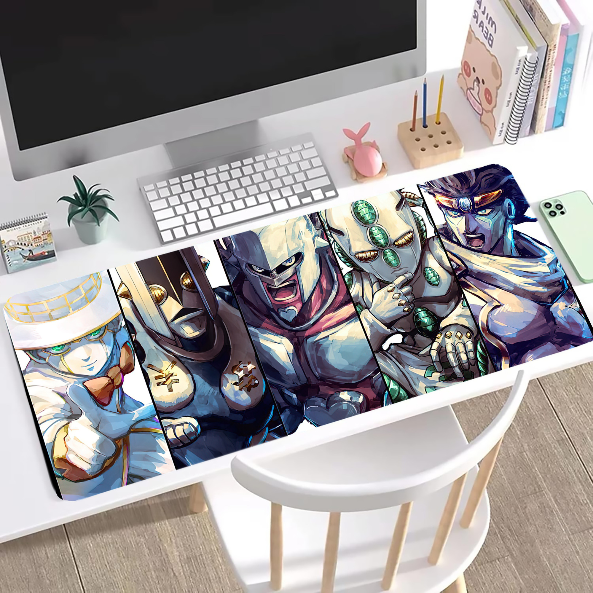 （画像用） ジョジョの奇妙な冒険 JoJo's Bizarre Adventure ステッチ加工 大判デスクマット／滑り止めマウスパッド