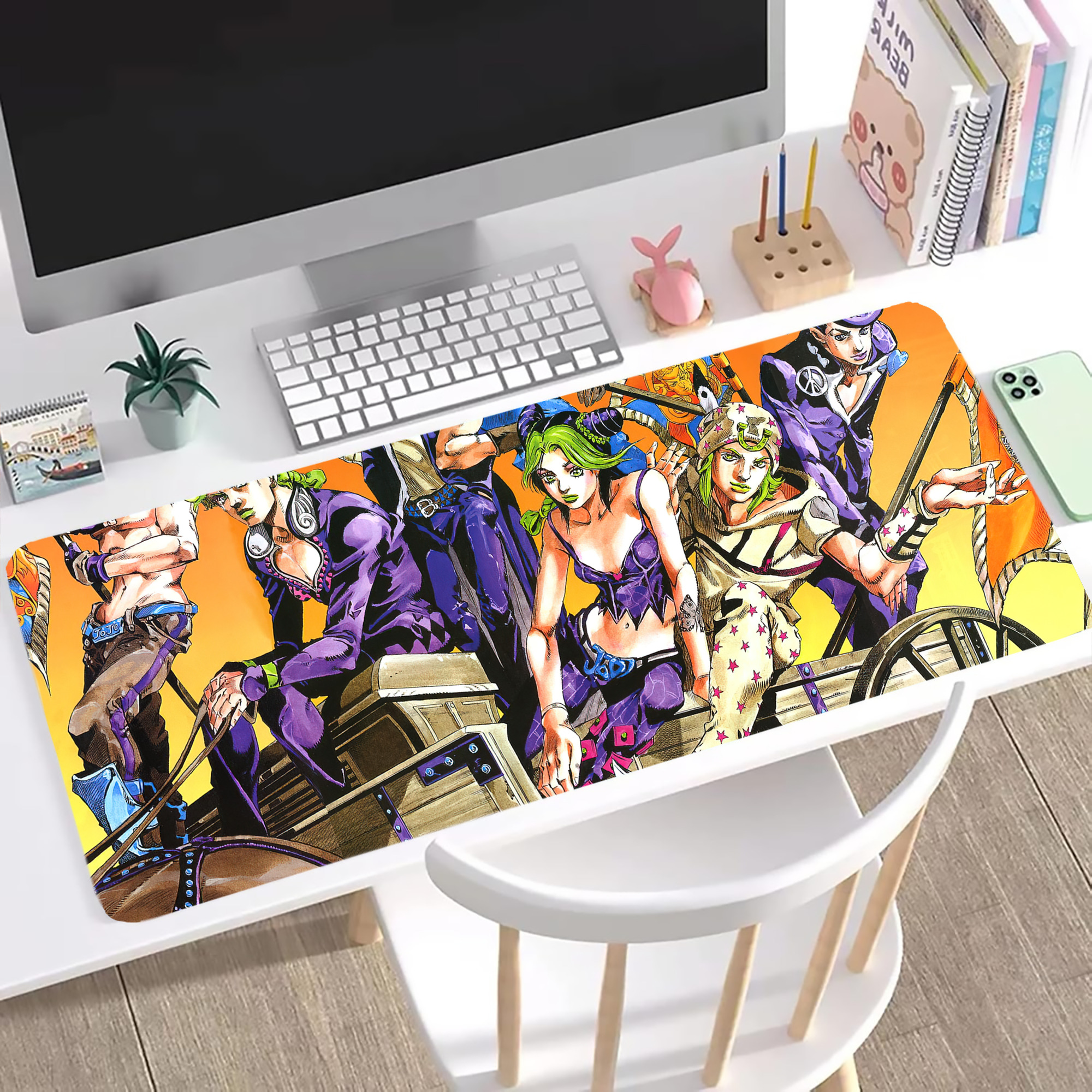 （画像用） ジョジョの奇妙な冒険 JoJo's Bizarre Adventure ステッチ加工 大判デスクマット／滑り止めマウスパッド