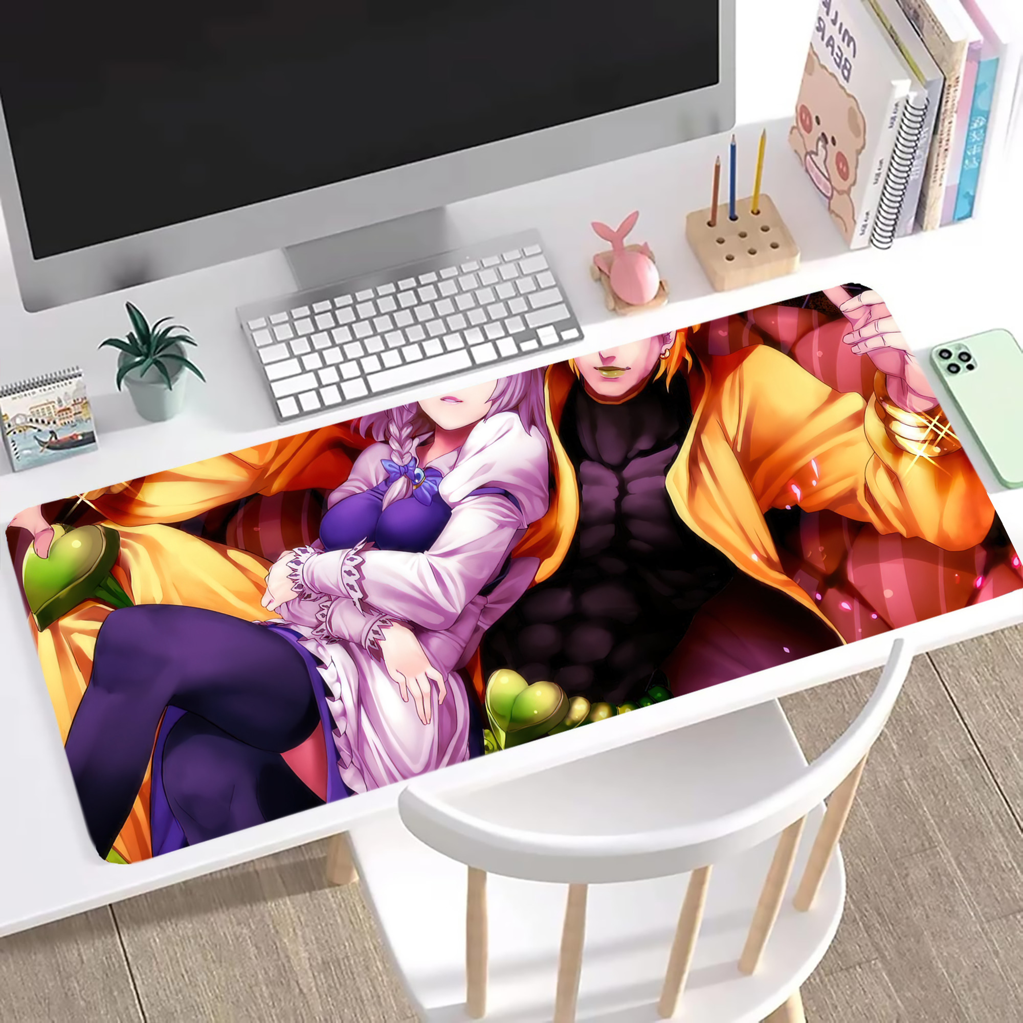 （画像用） ジョジョの奇妙な冒険 JoJo's Bizarre Adventure ステッチ加工 大判デスクマット／滑り止めマウスパッド