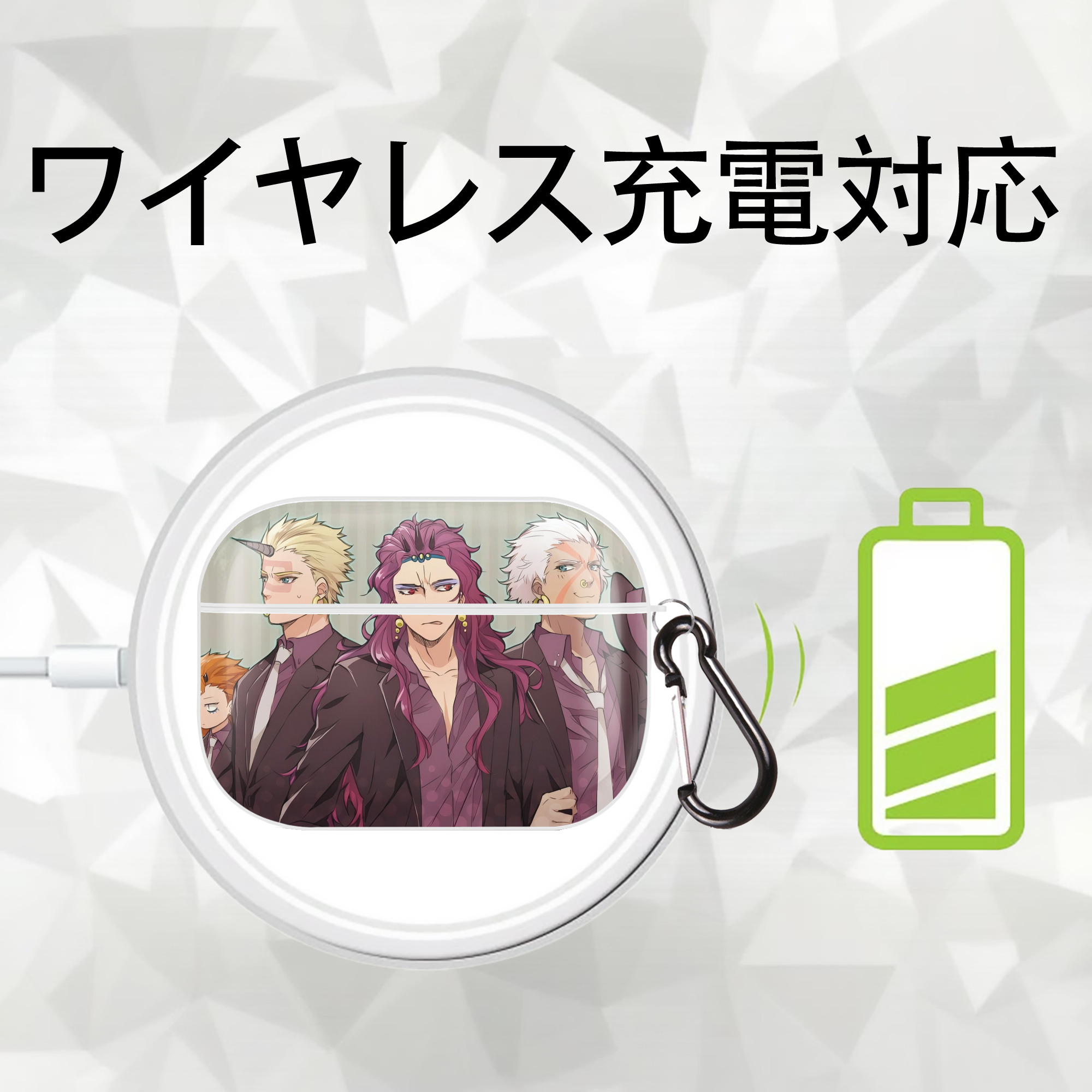 ジョジョの奇妙な冒険 JoJo's Bizarre Adventure 【AirPods Pro用】ハードシェル保護ケース 耐衝撃・防指紋・カラビナ付き商品仕様