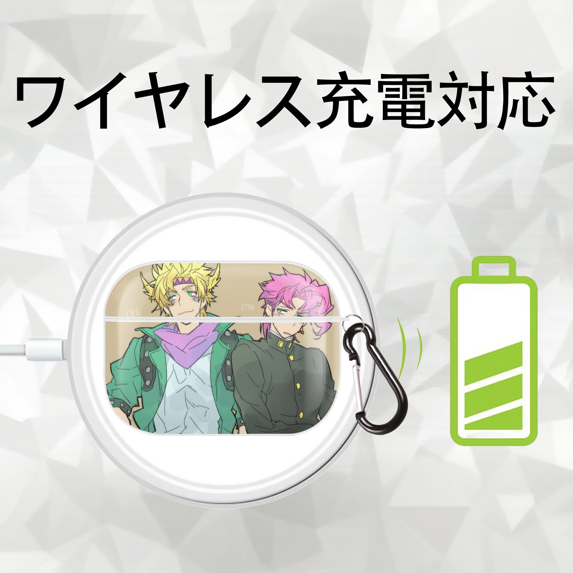 ジョジョの奇妙な冒険 JoJo's Bizarre Adventure 【AirPods Pro用】ハードシェル保護ケース 耐衝撃・防指紋・カラビナ付き商品仕様