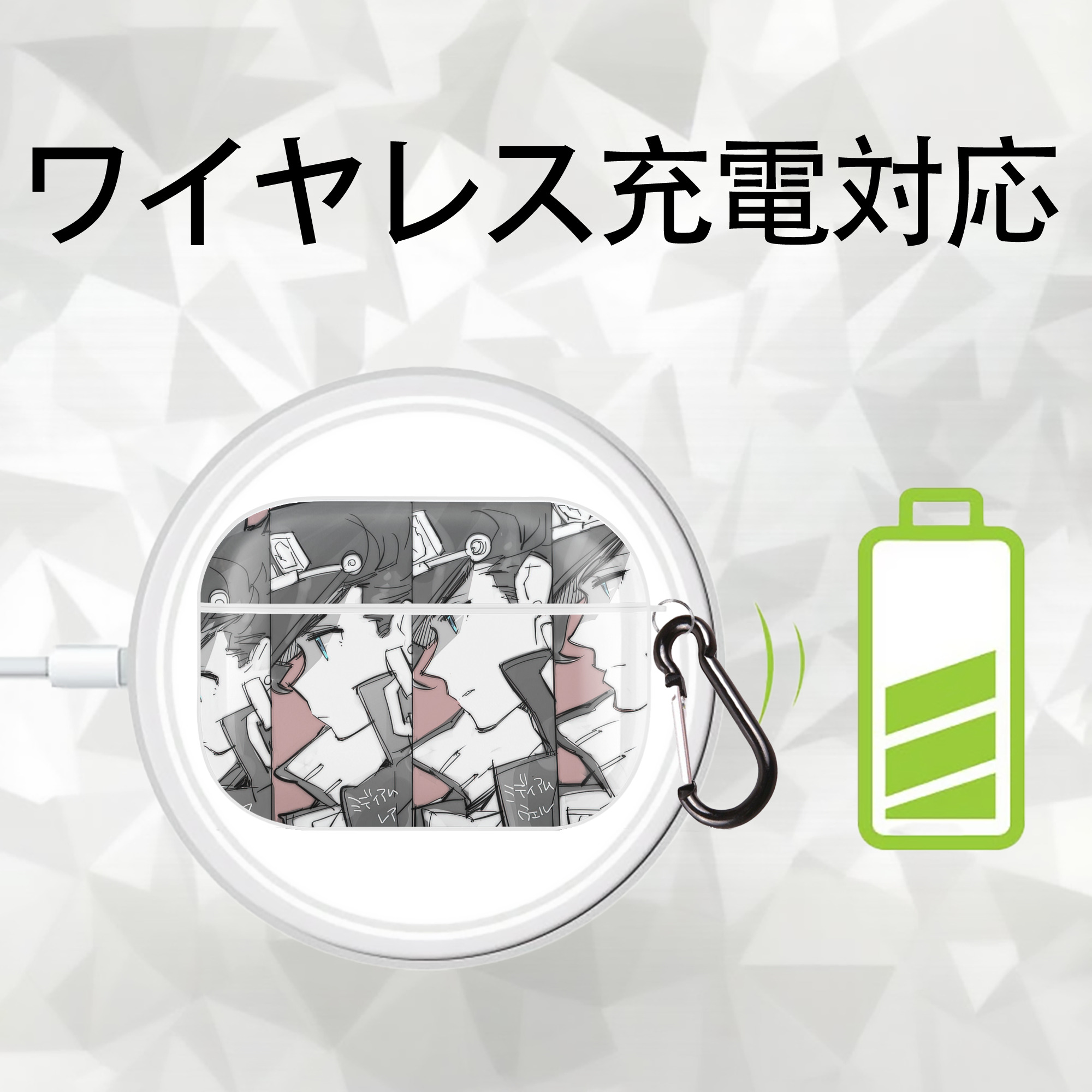 ジョジョの奇妙な冒険 JoJo's Bizarre Adventure 【AirPods Pro用】ハードシェル保護ケース 耐衝撃・防指紋・カラビナ付き商品仕様