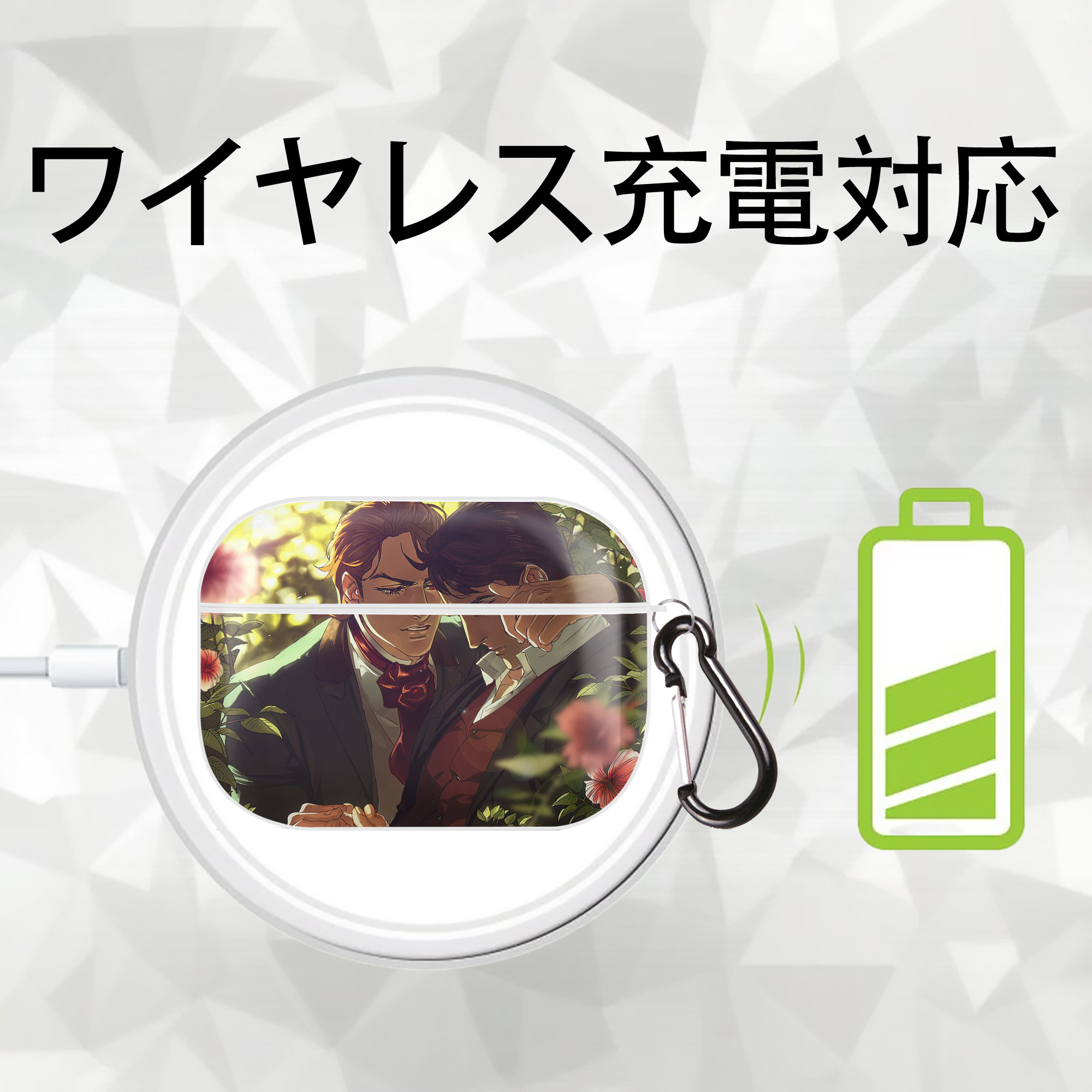 ジョジョの奇妙な冒険 JoJo's Bizarre Adventure 【AirPods Pro用】ハードシェル保護ケース 耐衝撃・防指紋・カラビナ付き商品仕様