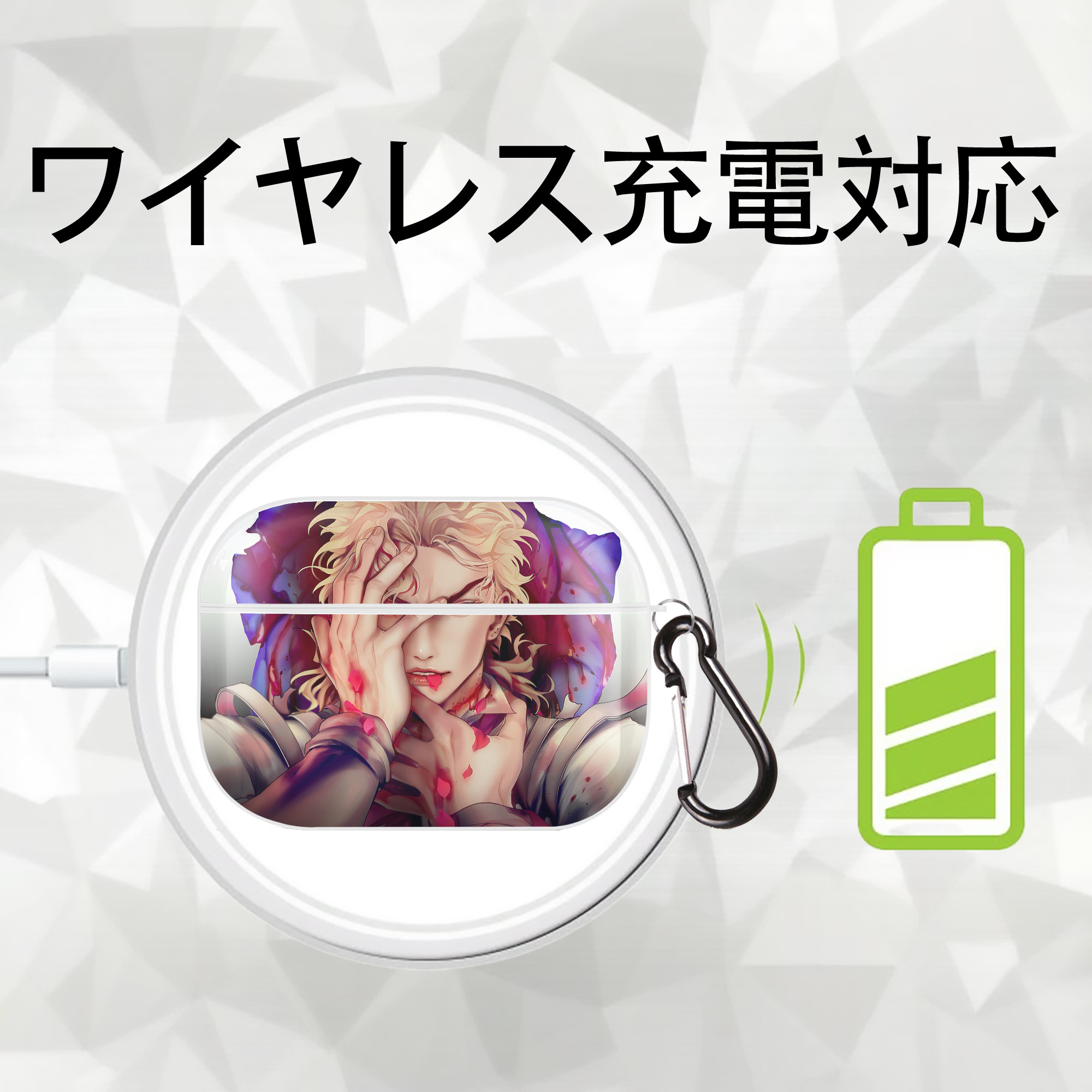 ジョジョの奇妙な冒険 JoJo's Bizarre Adventure 【AirPods Pro用】ハードシェル保護ケース 耐衝撃・防指紋・カラビナ付き商品仕様