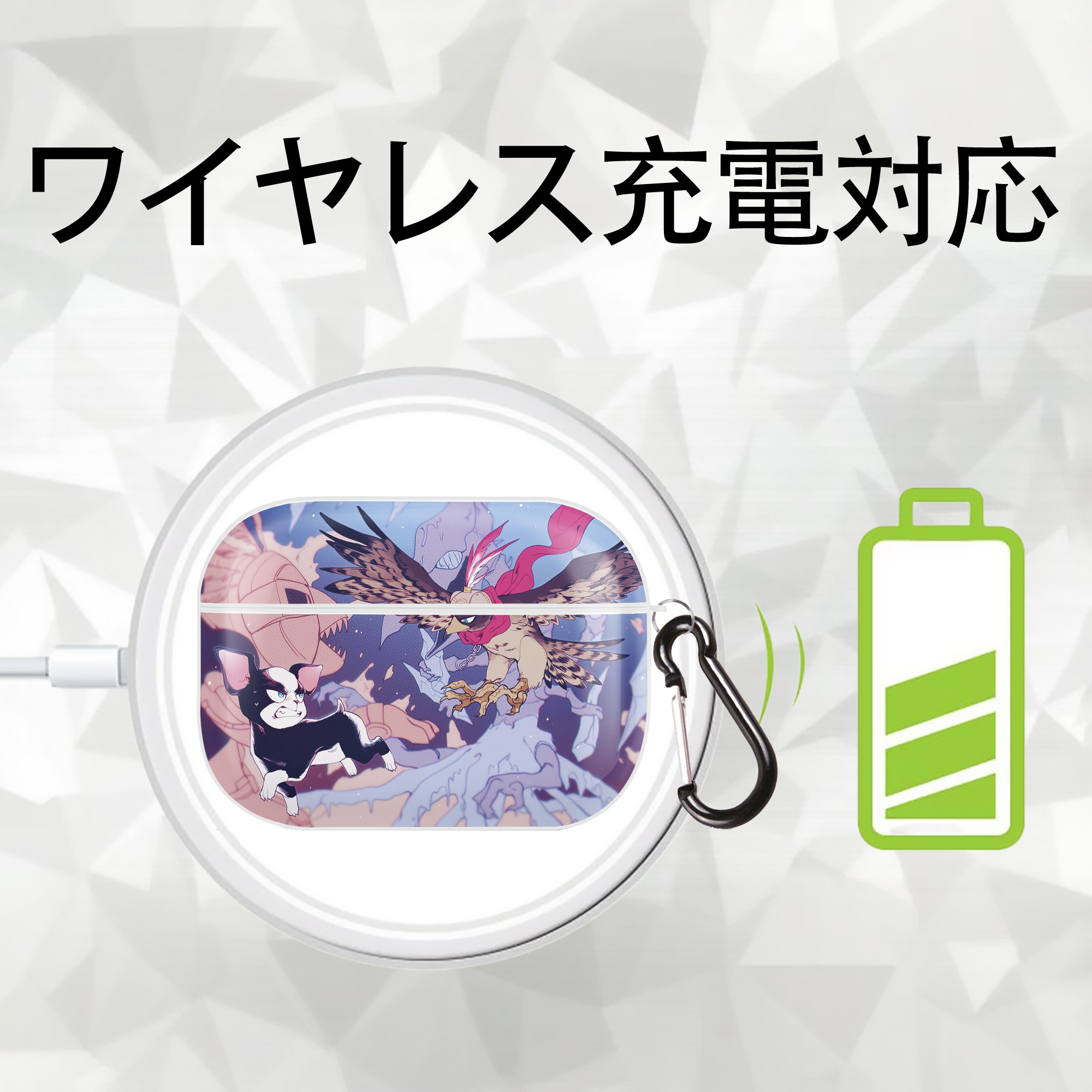 ジョジョの奇妙な冒険 JoJo's Bizarre Adventure 【AirPods Pro用】ハードシェル保護ケース 耐衝撃・防指紋・カラビナ付き商品仕様