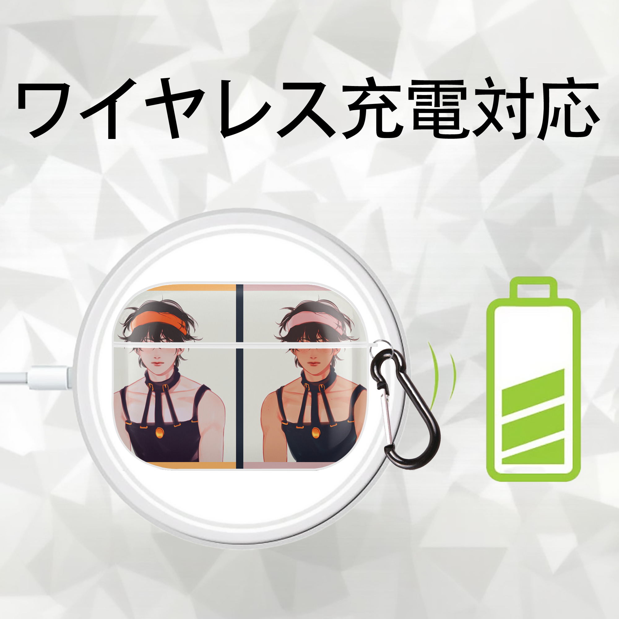 ジョジョの奇妙な冒険 JoJo's Bizarre Adventure 【AirPods Pro用】ハードシェル保護ケース 耐衝撃・防指紋・カラビナ付き商品仕様