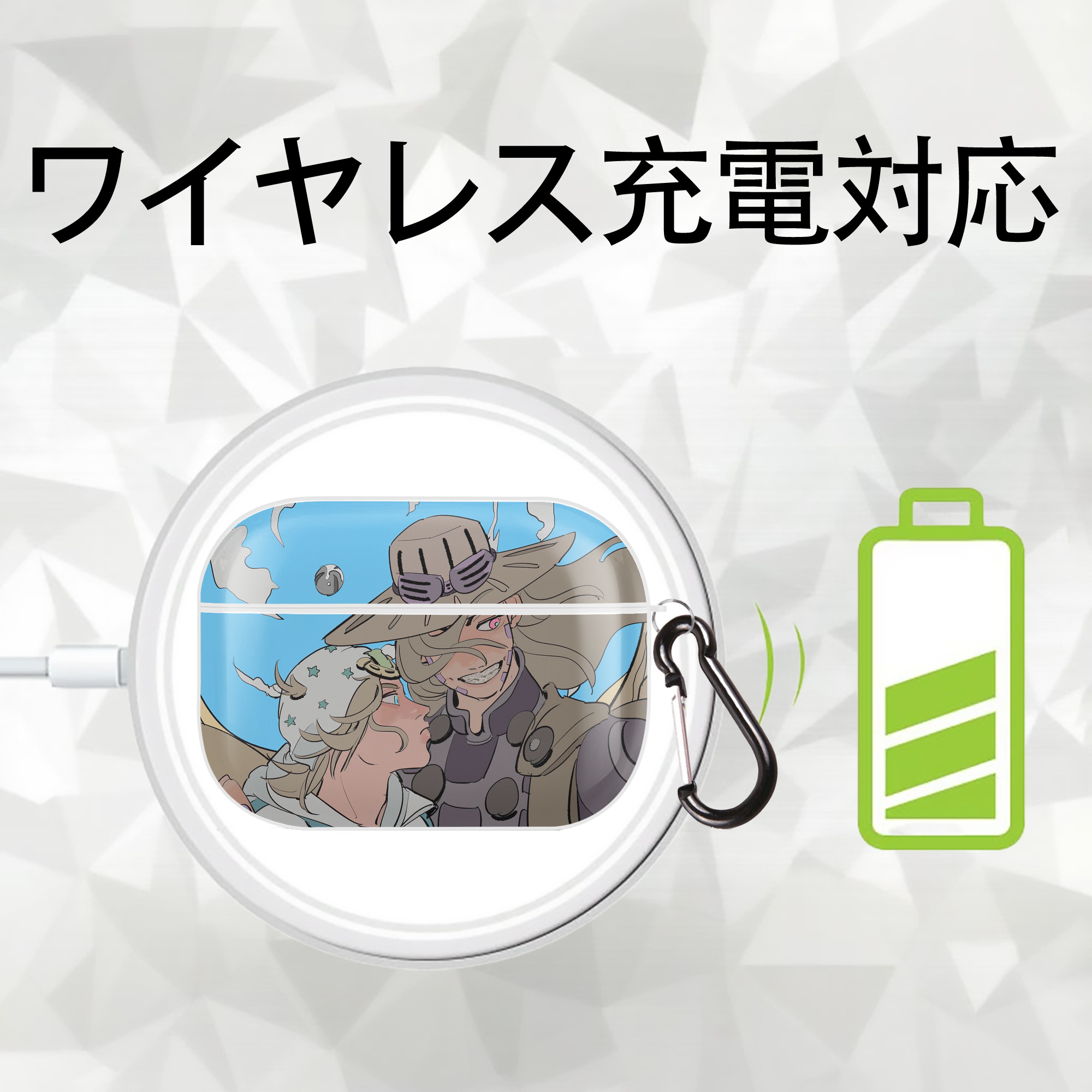 ジョジョの奇妙な冒険 JoJo's Bizarre Adventure 【AirPods Pro用】ハードシェル保護ケース 耐衝撃・防指紋・カラビナ付き商品仕様