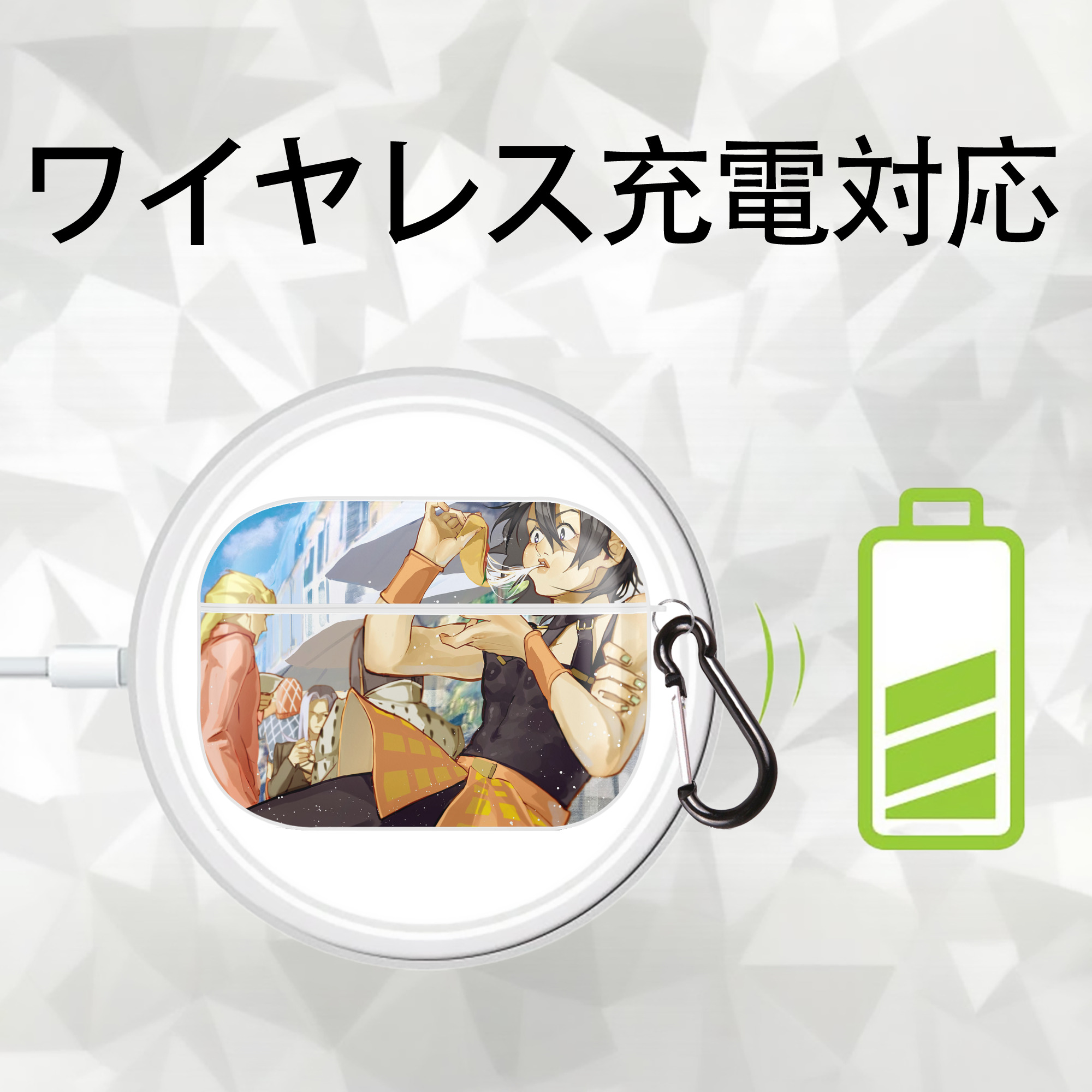 ジョジョの奇妙な冒険 JoJo's Bizarre Adventure 【AirPods Pro用】ハードシェル保護ケース 耐衝撃・防指紋・カラビナ付き商品仕様