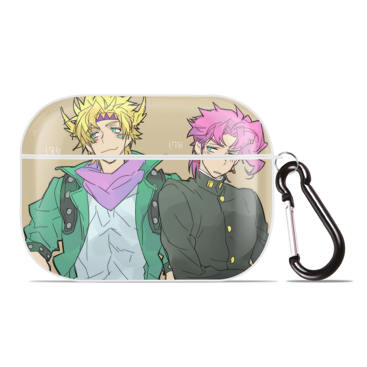 （画像用） ジョジョの奇妙な冒険 JoJo's Bizarre Adventure 【AirPods Pro用】ハードシェル保護ケース 耐衝撃・防指紋・カラビナ付き商品仕様