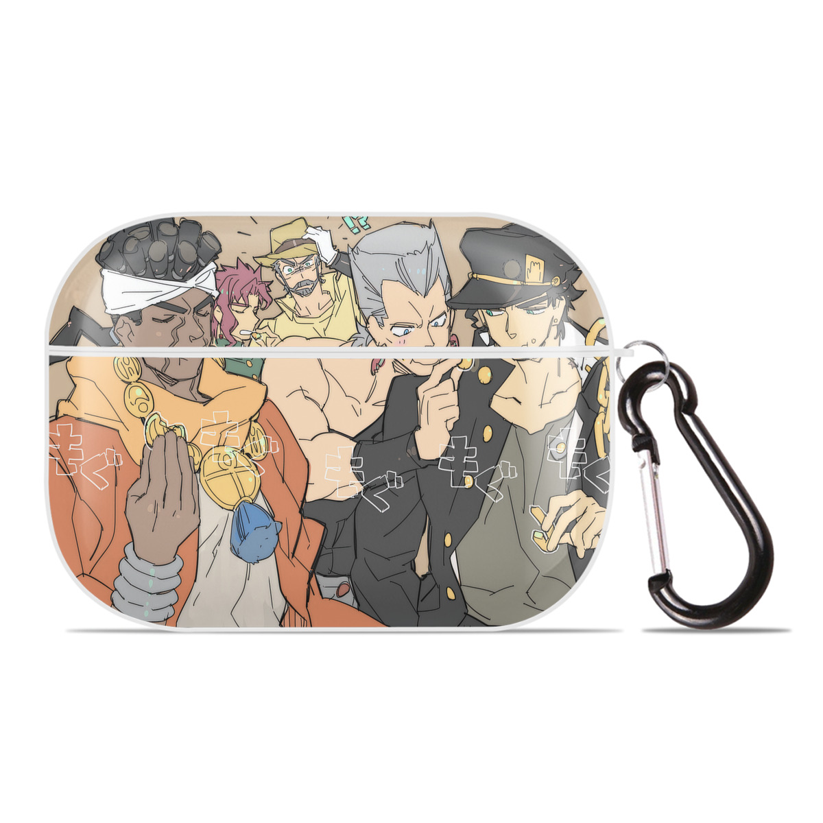 （画像用） ジョジョの奇妙な冒険 JoJo's Bizarre Adventure 【AirPods Pro用】ハードシェル保護ケース 耐衝撃・防指紋・カラビナ付き商品仕様