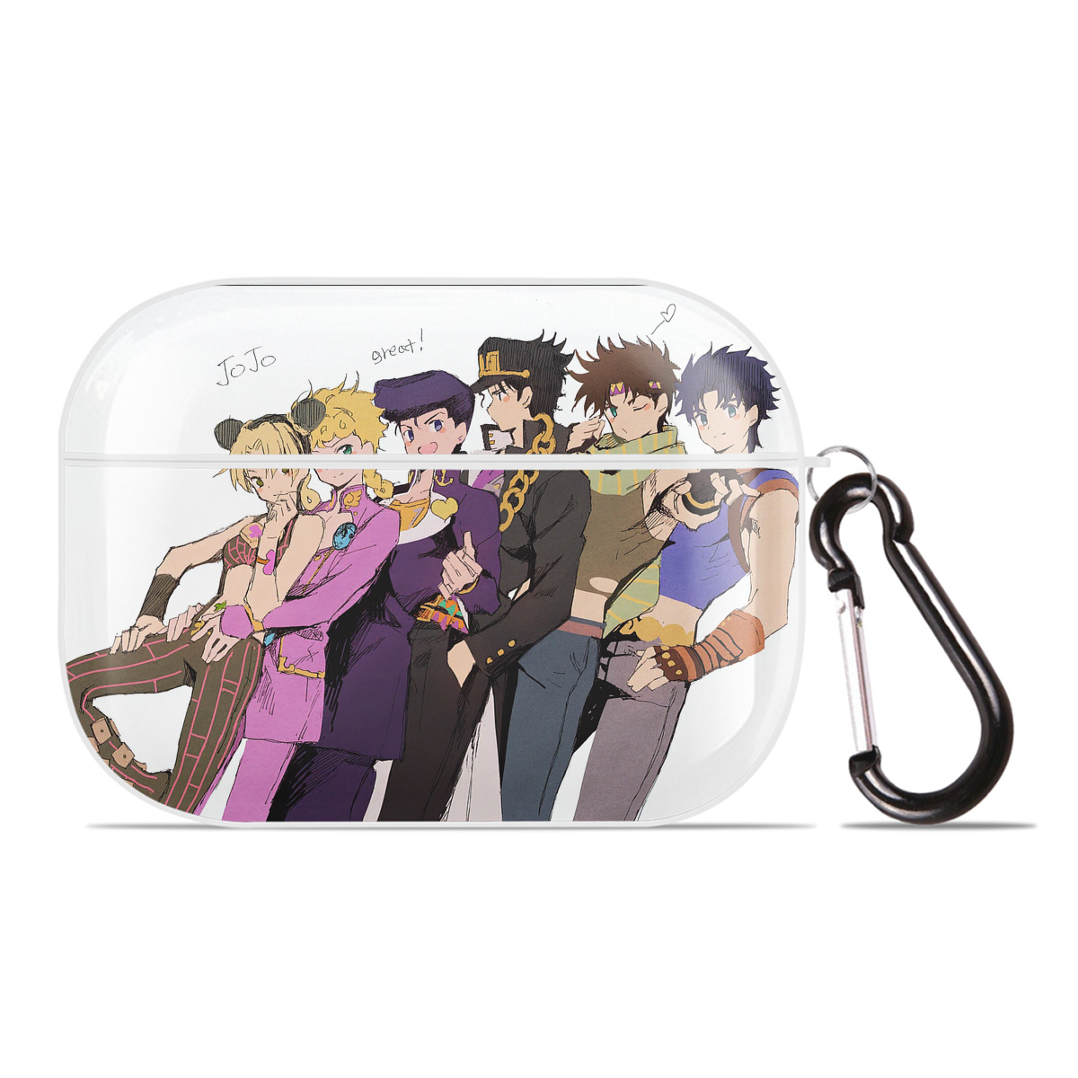 （画像用） ジョジョの奇妙な冒険 JoJo's Bizarre Adventure 【AirPods Pro用】ハードシェル保護ケース 耐衝撃・防指紋・カラビナ付き商品仕様