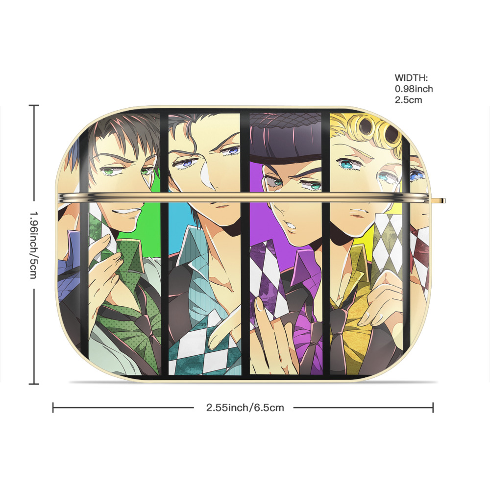 ジョジョの奇妙な冒険 JoJo's Bizarre Adventure 【AirPods Pro用】ハードシェル保護ケース｜耐衝撃・防指紋・カラビナ付き商品仕様