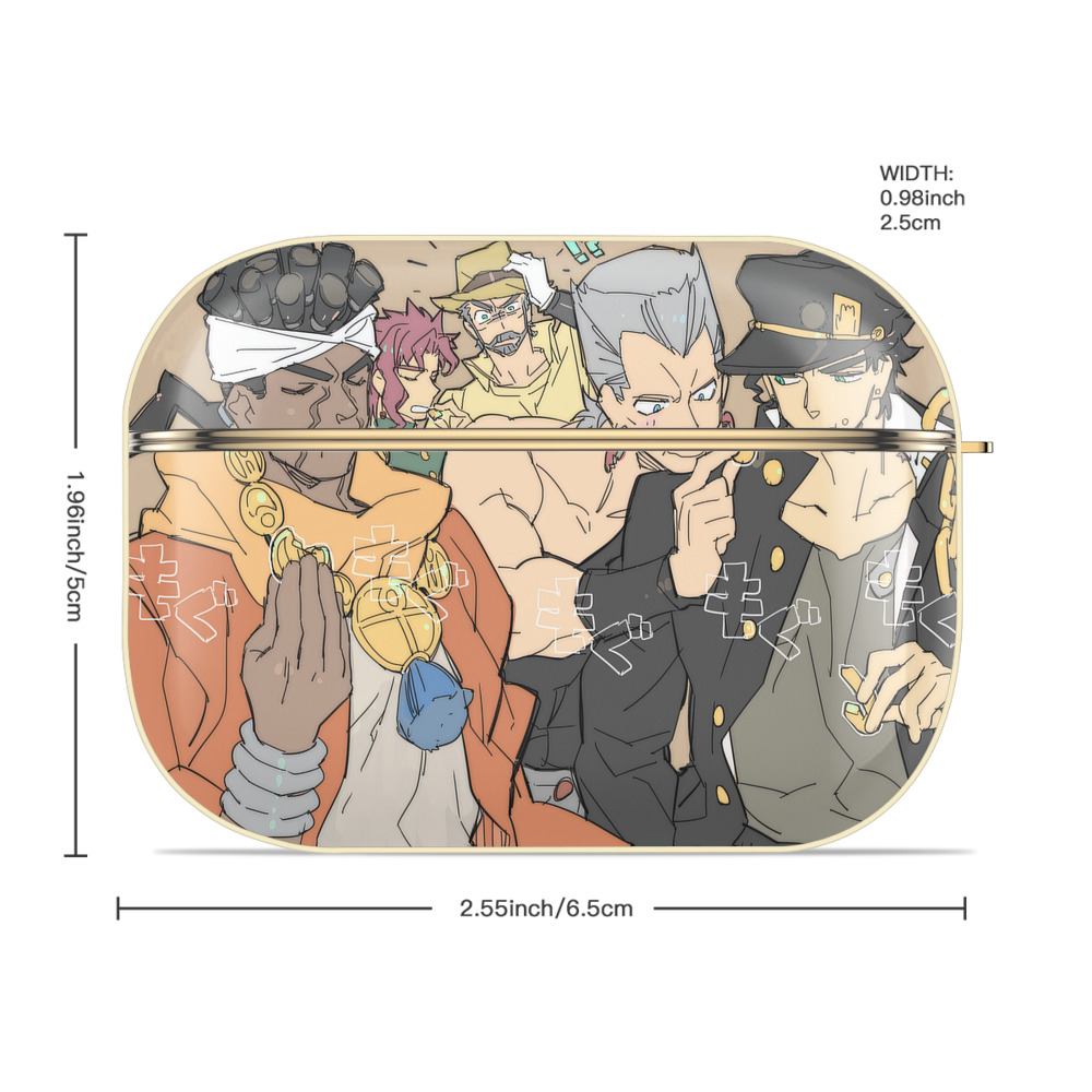ジョジョの奇妙な冒険 JoJo's Bizarre Adventure 【AirPods Pro用】ハードシェル保護ケース｜耐衝撃・防指紋・カラビナ付き商品仕様