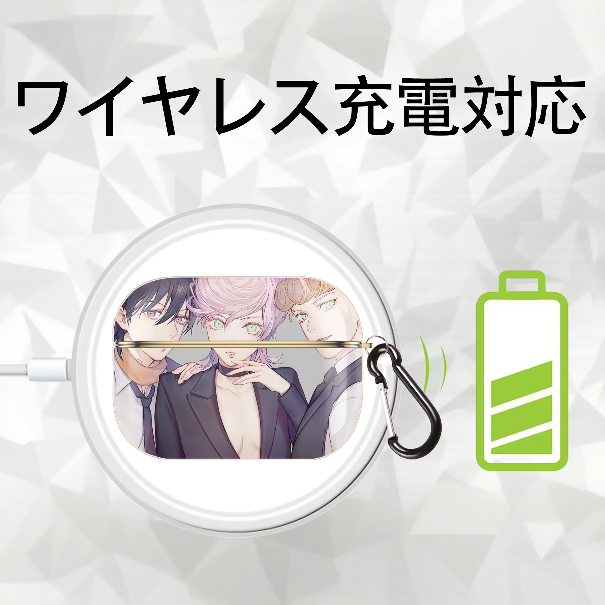 ジョジョの奇妙な冒険 JoJo's Bizarre Adventure 【AirPods Pro用】ハードシェル保護ケース｜耐衝撃・防指紋・カラビナ付き商品仕様