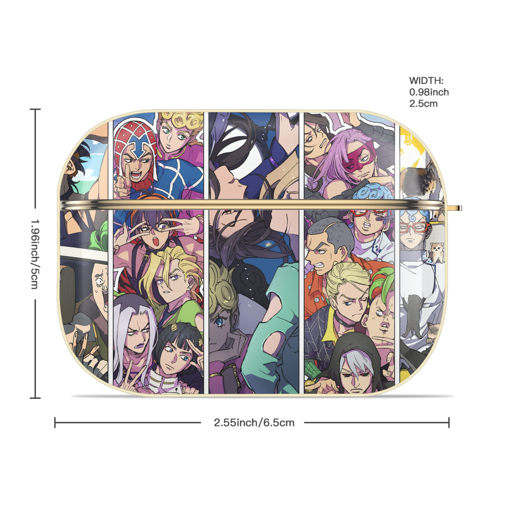 ジョジョの奇妙な冒険 JoJo's Bizarre Adventure 【AirPods Pro用】ハードシェル保護ケース｜耐衝撃・防指紋・カラビナ付き商品仕様