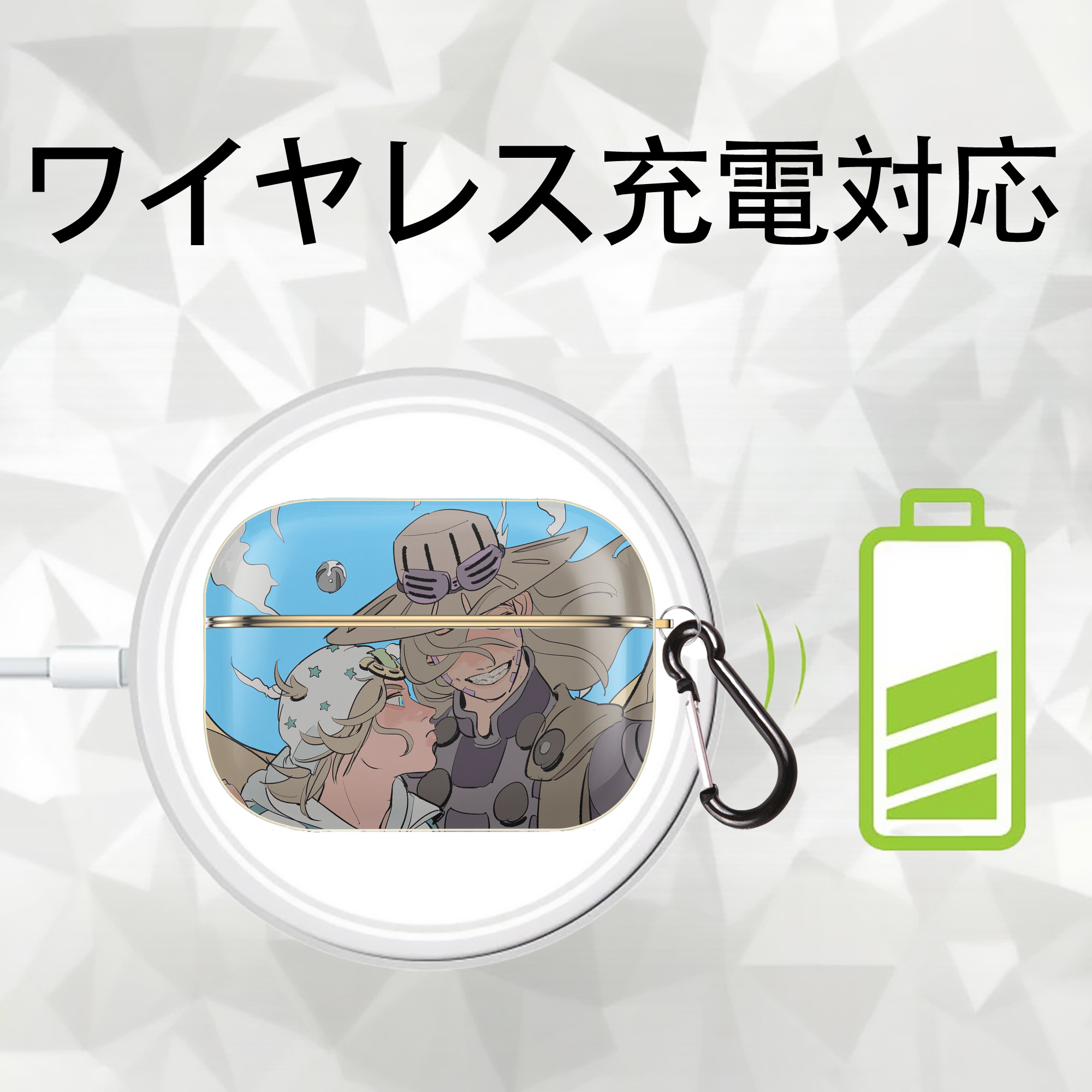 ジョジョの奇妙な冒険 JoJo's Bizarre Adventure 【AirPods Pro用】ハードシェル保護ケース｜耐衝撃・防指紋・カラビナ付き商品仕様