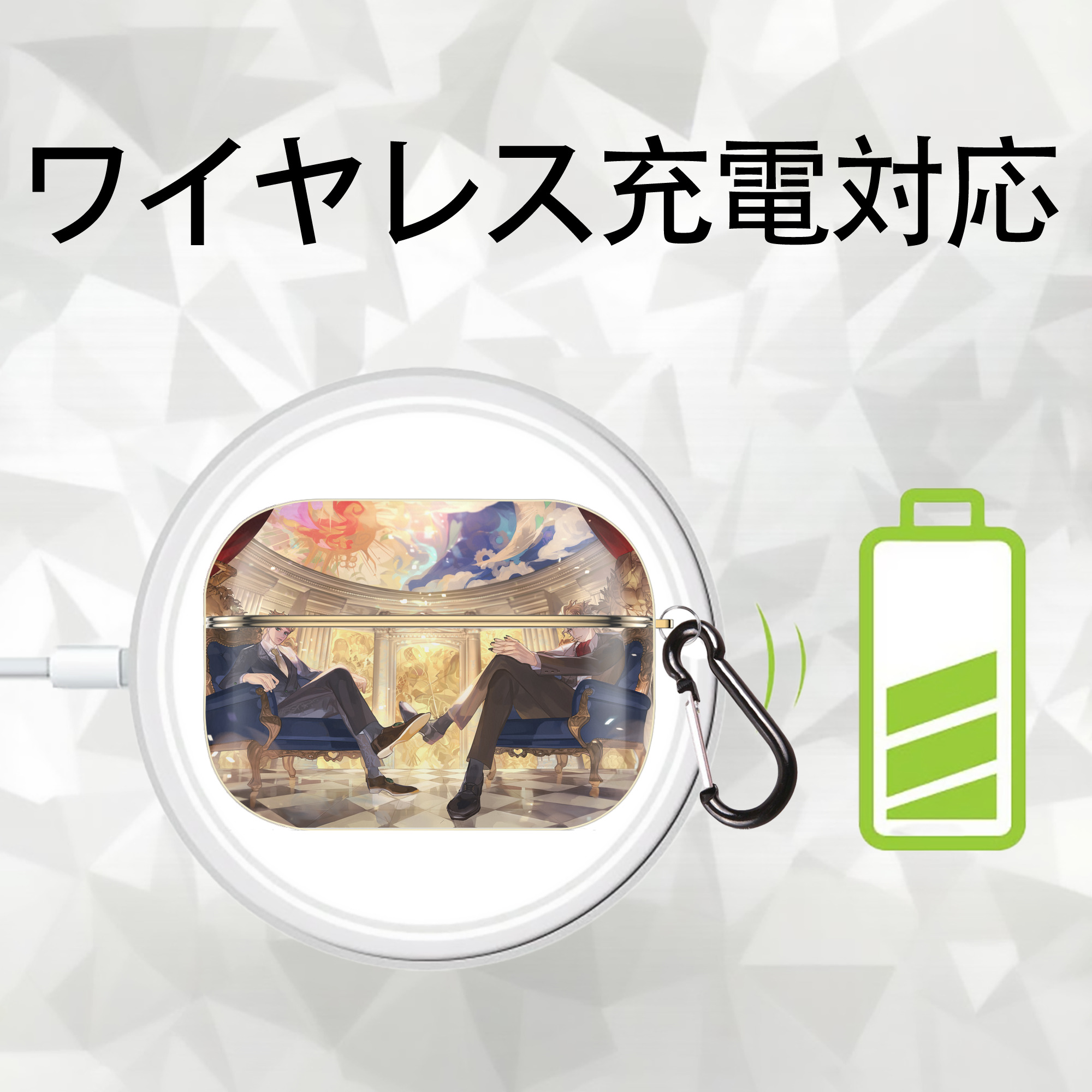ジョジョの奇妙な冒険 JoJo's Bizarre Adventure 【AirPods Pro用】ハードシェル保護ケース｜耐衝撃・防指紋・カラビナ付き商品仕様
