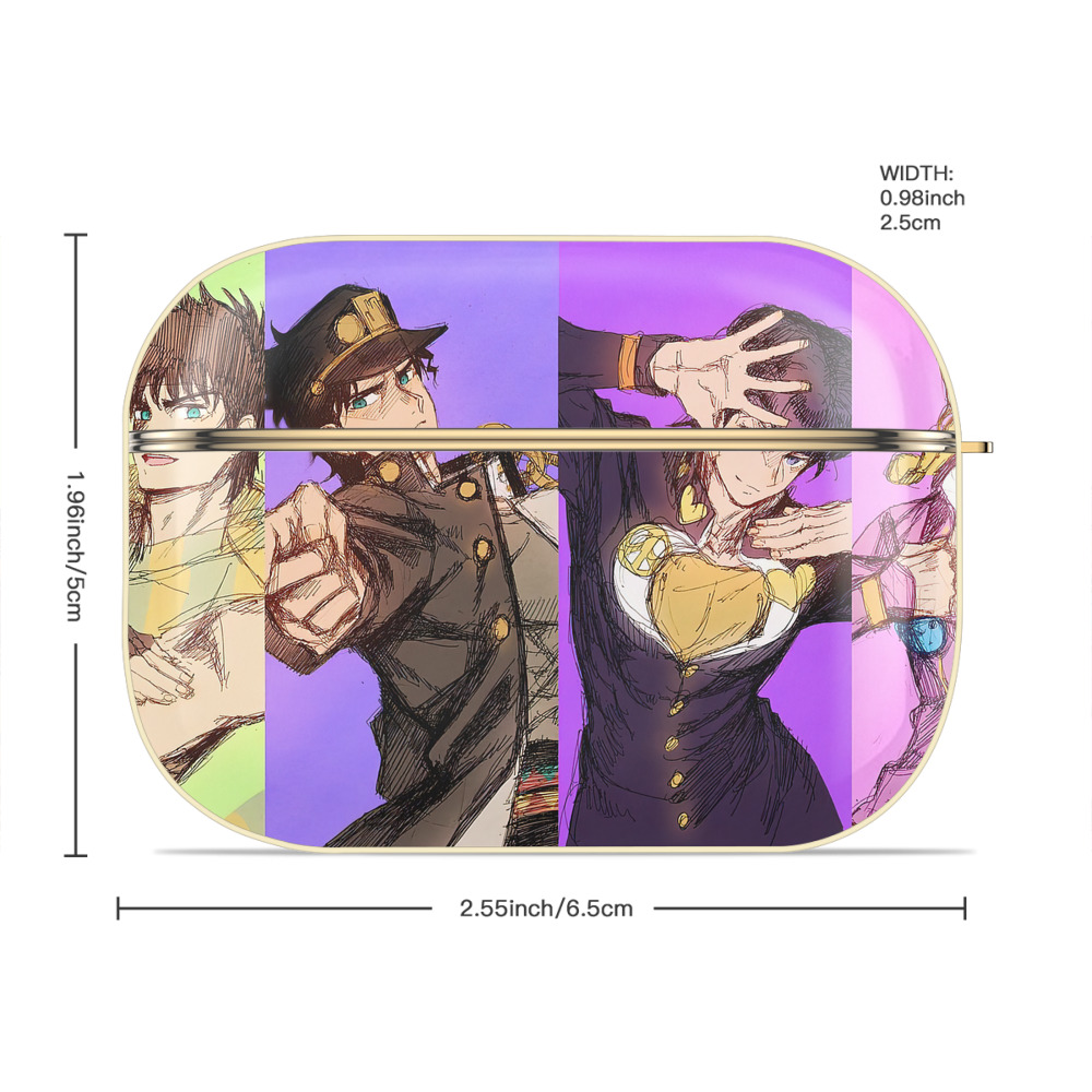 ジョジョの奇妙な冒険 JoJo's Bizarre Adventure 【AirPods Pro用】ハードシェル保護ケース｜耐衝撃・防指紋・カラビナ付き商品仕様