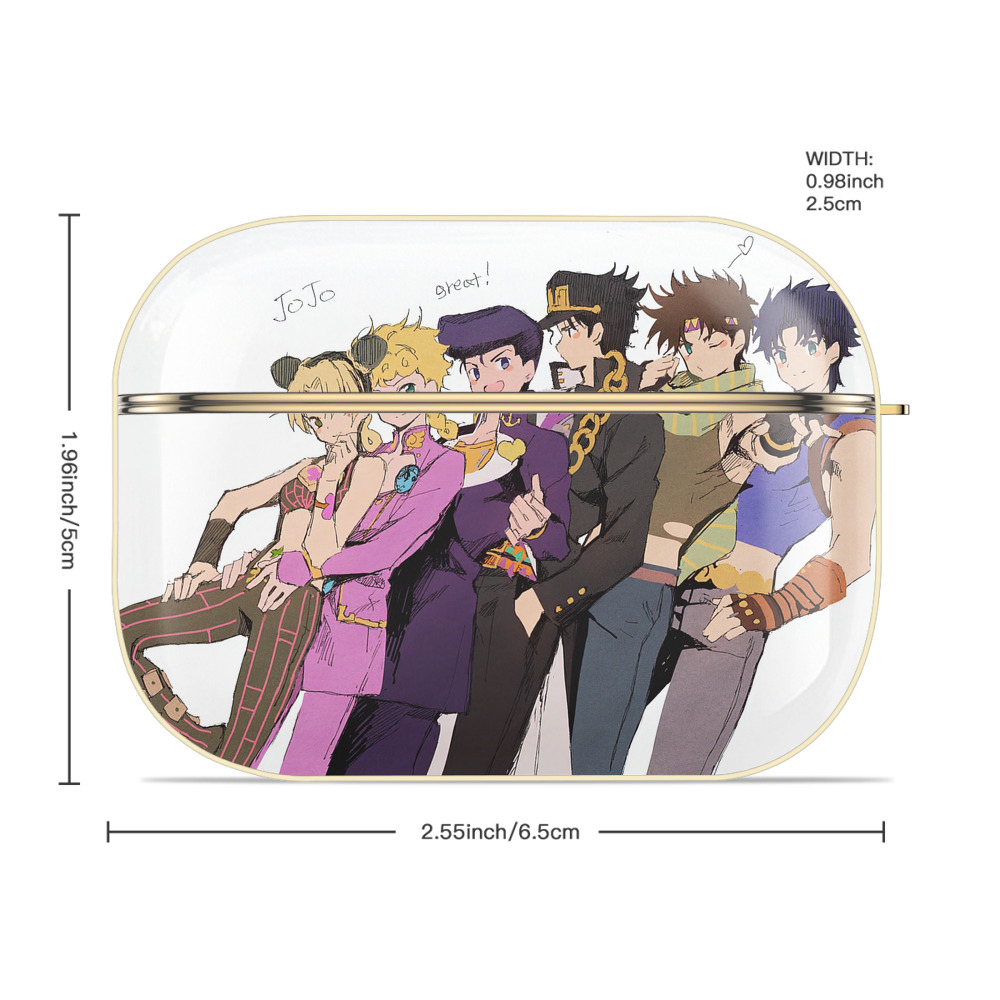 ジョジョの奇妙な冒険 JoJo's Bizarre Adventure 【AirPods Pro用】ハードシェル保護ケース｜耐衝撃・防指紋・カラビナ付き商品仕様