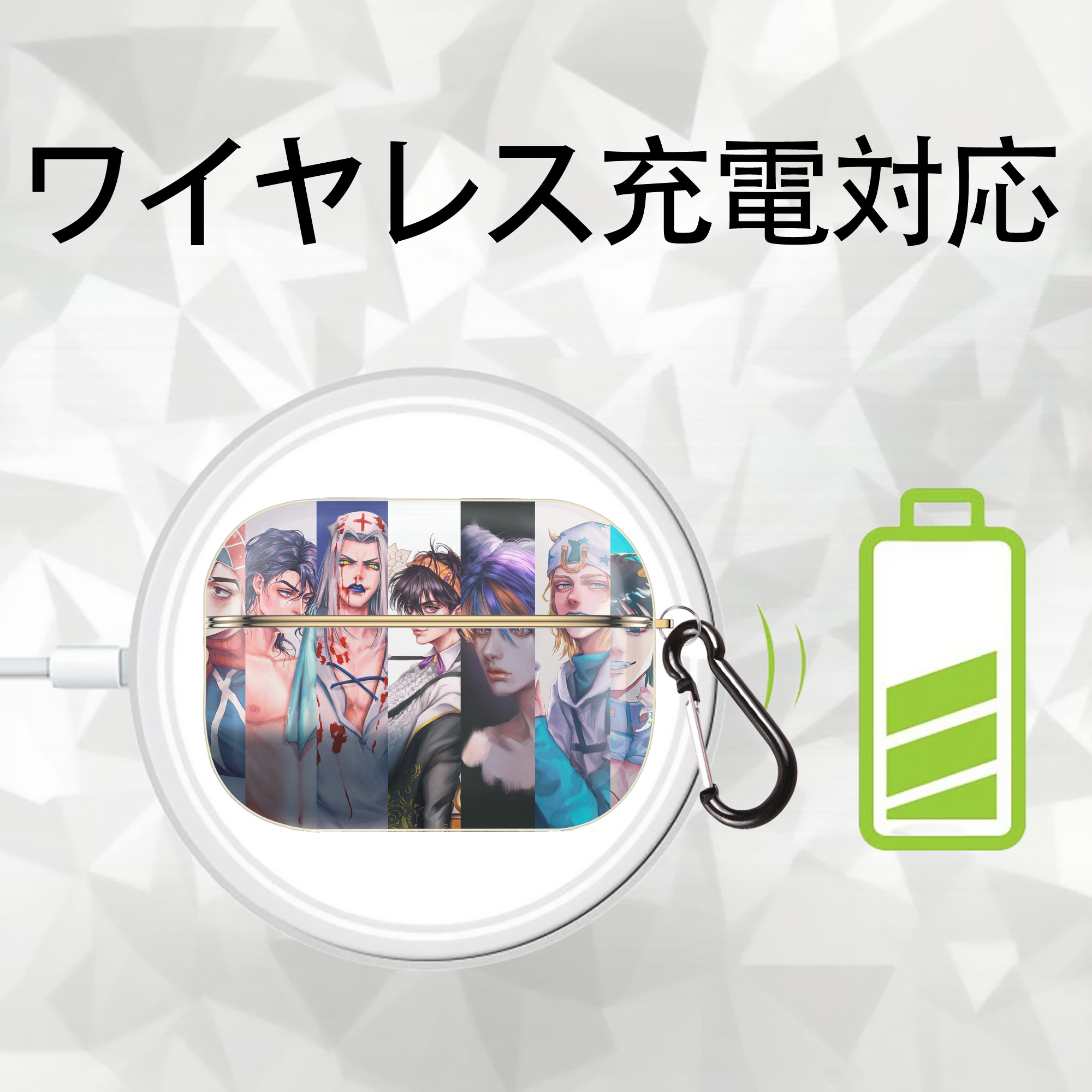 ジョジョの奇妙な冒険 JoJo's Bizarre Adventure 【AirPods Pro用】ハードシェル保護ケース｜耐衝撃・防指紋・カラビナ付き商品仕様