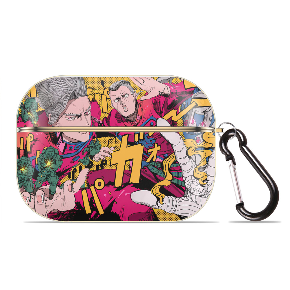 （画像用） ジョジョの奇妙な冒険 JoJo's Bizarre Adventure 【AirPods Pro用】ハードシェル保護ケース｜耐衝撃・防指紋・カラビナ付き商品仕様