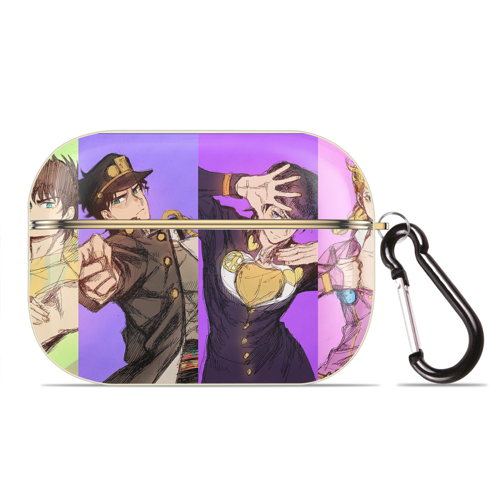 （画像用） ジョジョの奇妙な冒険 JoJo's Bizarre Adventure 【AirPods Pro用】ハードシェル保護ケース｜耐衝撃・防指紋・カラビナ付き商品仕様