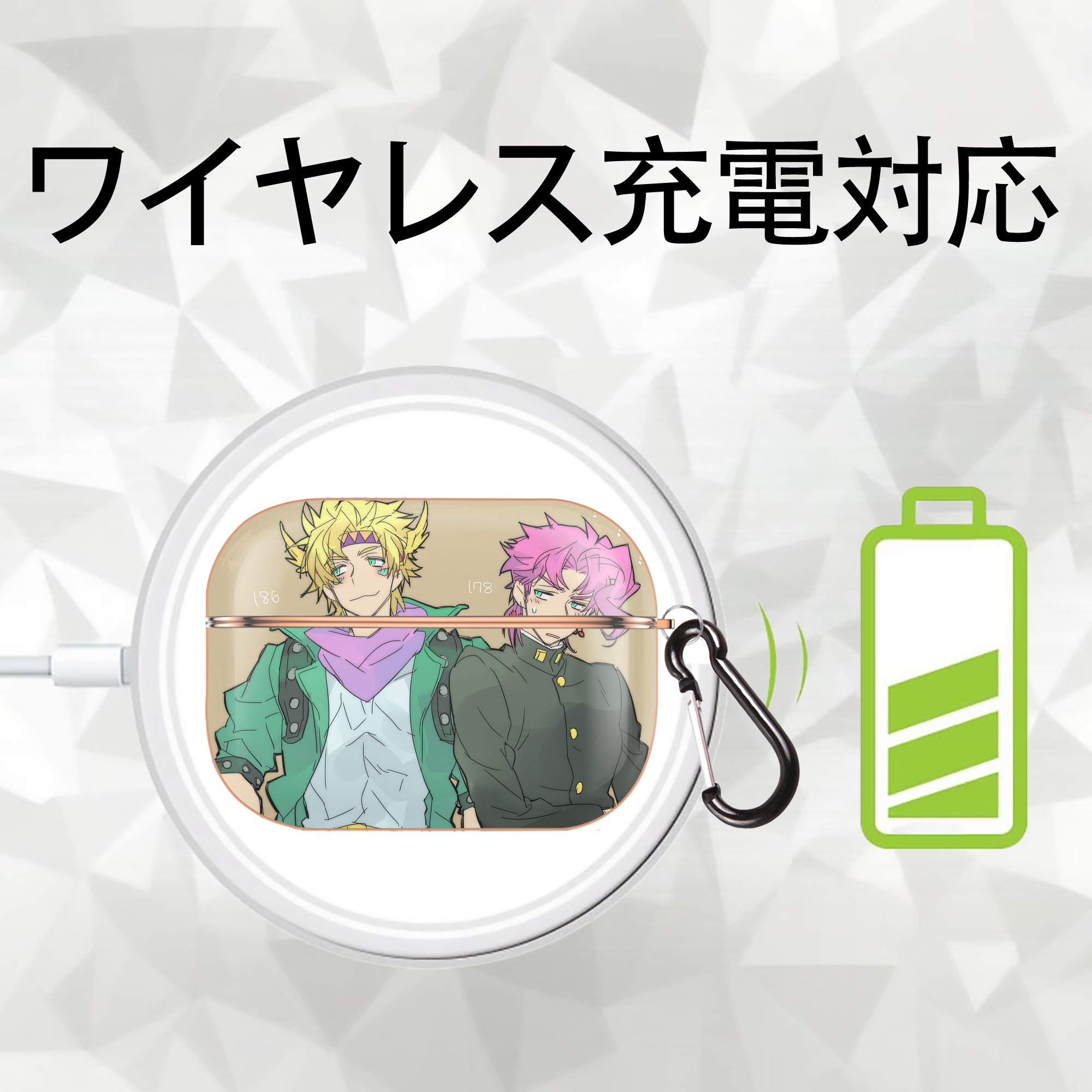 ジョジョの奇妙な冒険 JoJo's Bizarre Adventure 【AirPods Pro用】ハードシェル保護ケース｜耐衝撃・防指紋・カラビナ付き商品仕様
