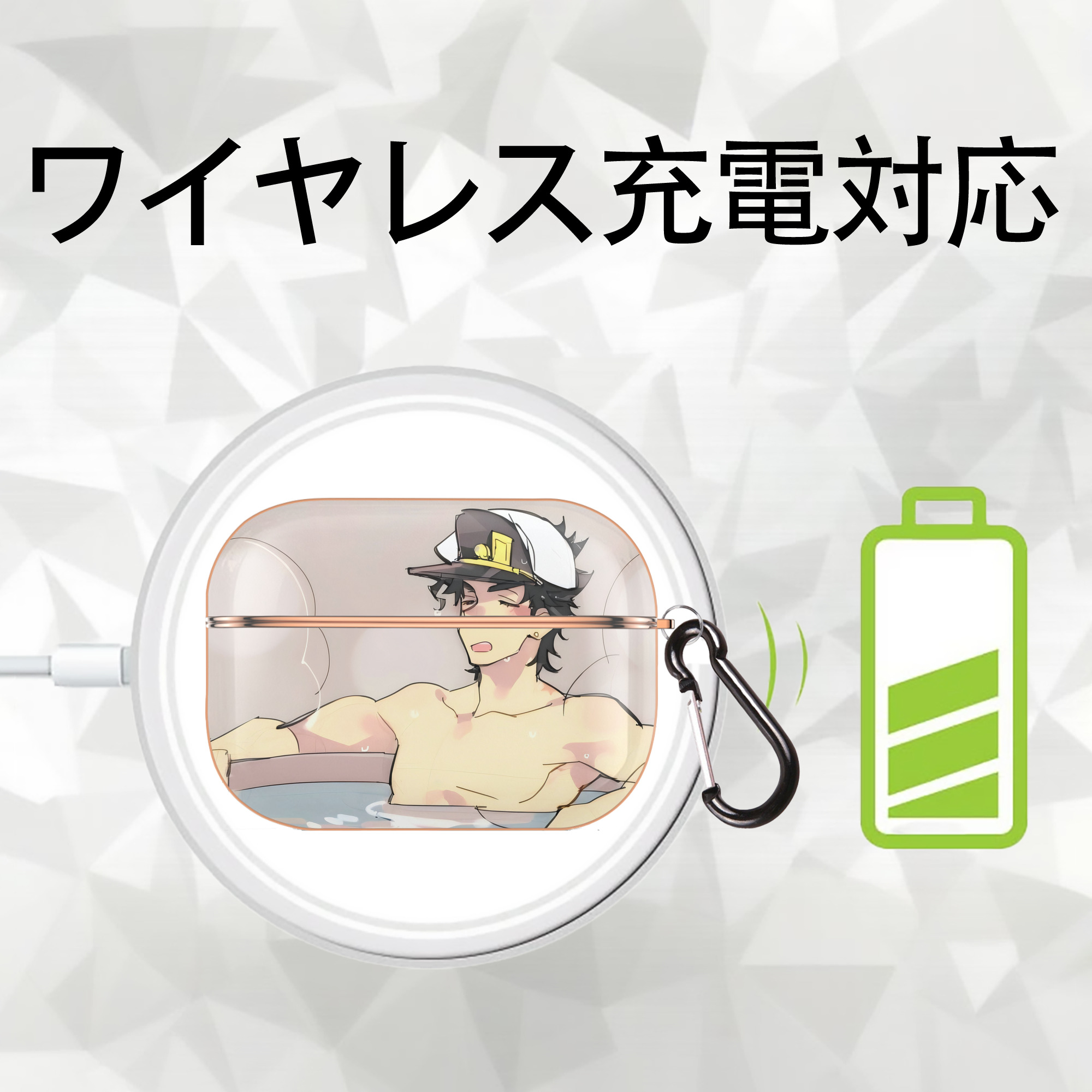 ジョジョの奇妙な冒険 JoJo's Bizarre Adventure 【AirPods Pro用】ハードシェル保護ケース｜耐衝撃・防指紋・カラビナ付き商品仕様