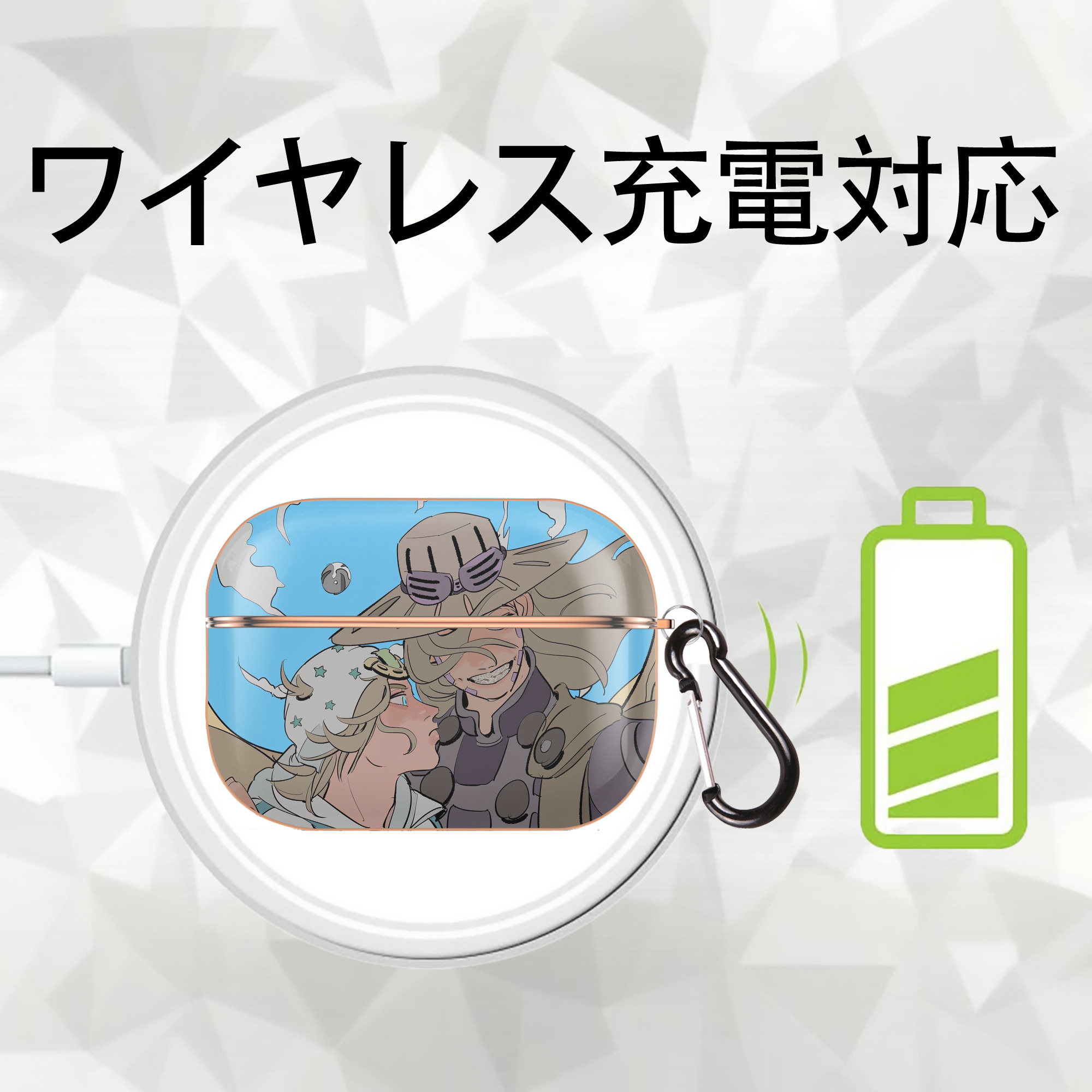 ジョジョの奇妙な冒険 JoJo's Bizarre Adventure 【AirPods Pro用】ハードシェル保護ケース｜耐衝撃・防指紋・カラビナ付き商品仕様