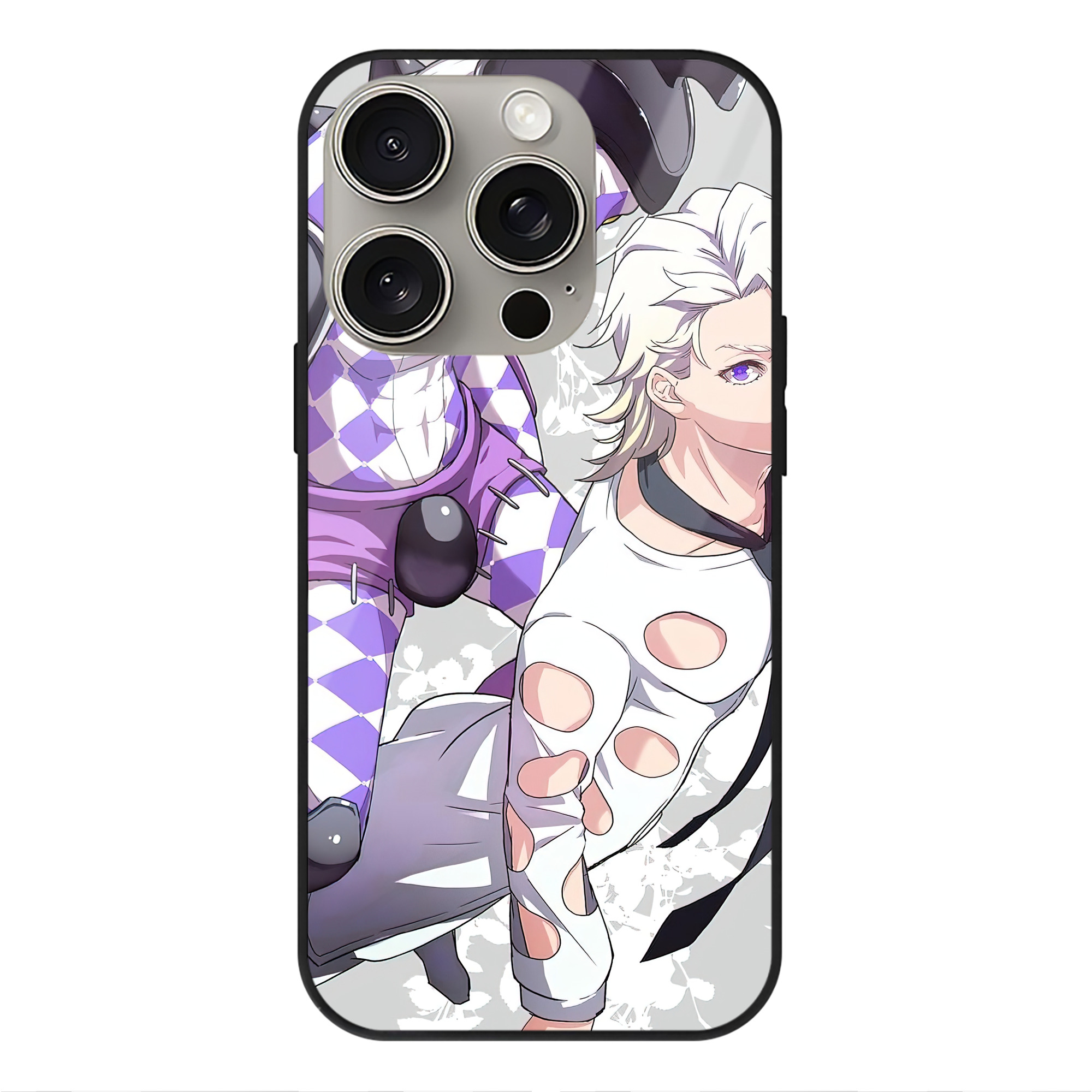 （画像用） ジョジョの奇妙な冒険 JoJo's Bizarre Adventure 【iPhone15Pro対応】スマホケース 耐衝撃＆黄変防止 背面ガラス