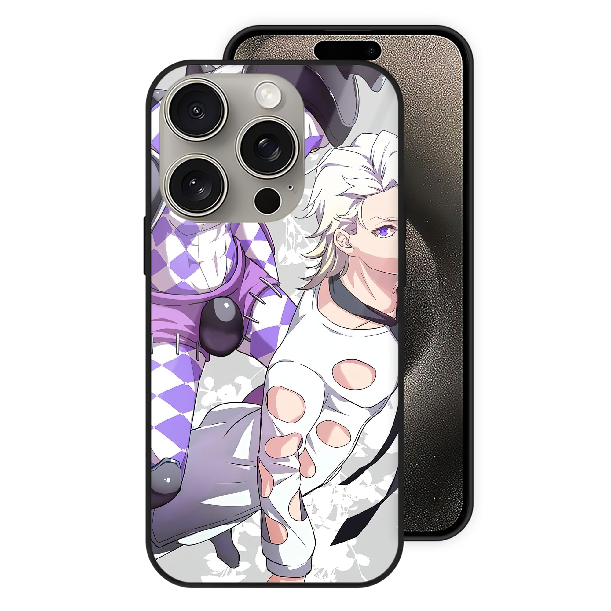 （画像用） ジョジョの奇妙な冒険 JoJo's Bizarre Adventure 【iPhone15Pro対応】スマホケース 耐衝撃＆黄変防止 背面ガラス