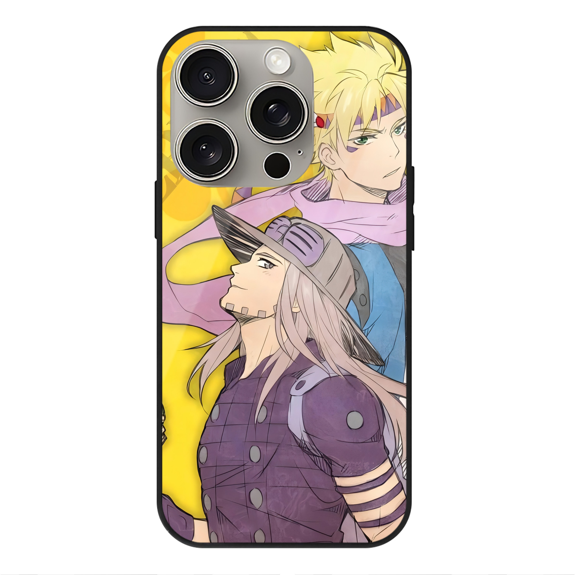 （画像用） ジョジョの奇妙な冒険 JoJo's Bizarre Adventure 【iPhone15Pro対応】スマホケース 耐衝撃＆黄変防止 背面ガラス
