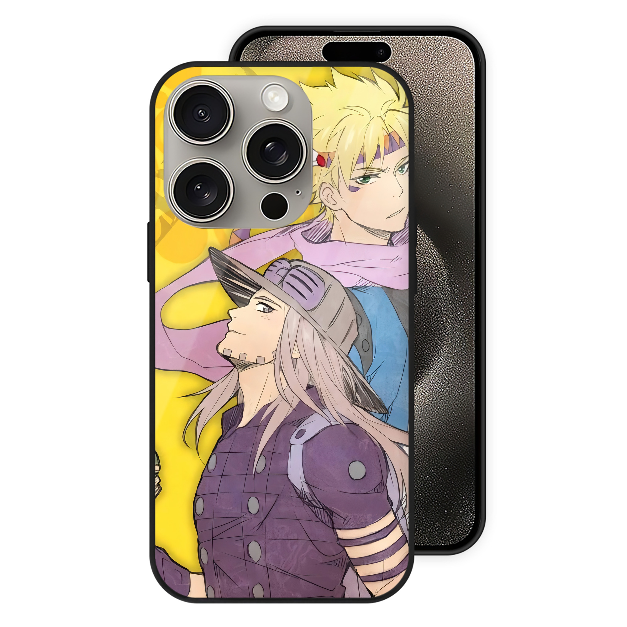 （画像用） ジョジョの奇妙な冒険 JoJo's Bizarre Adventure 【iPhone15Pro対応】スマホケース 耐衝撃＆黄変防止 背面ガラス