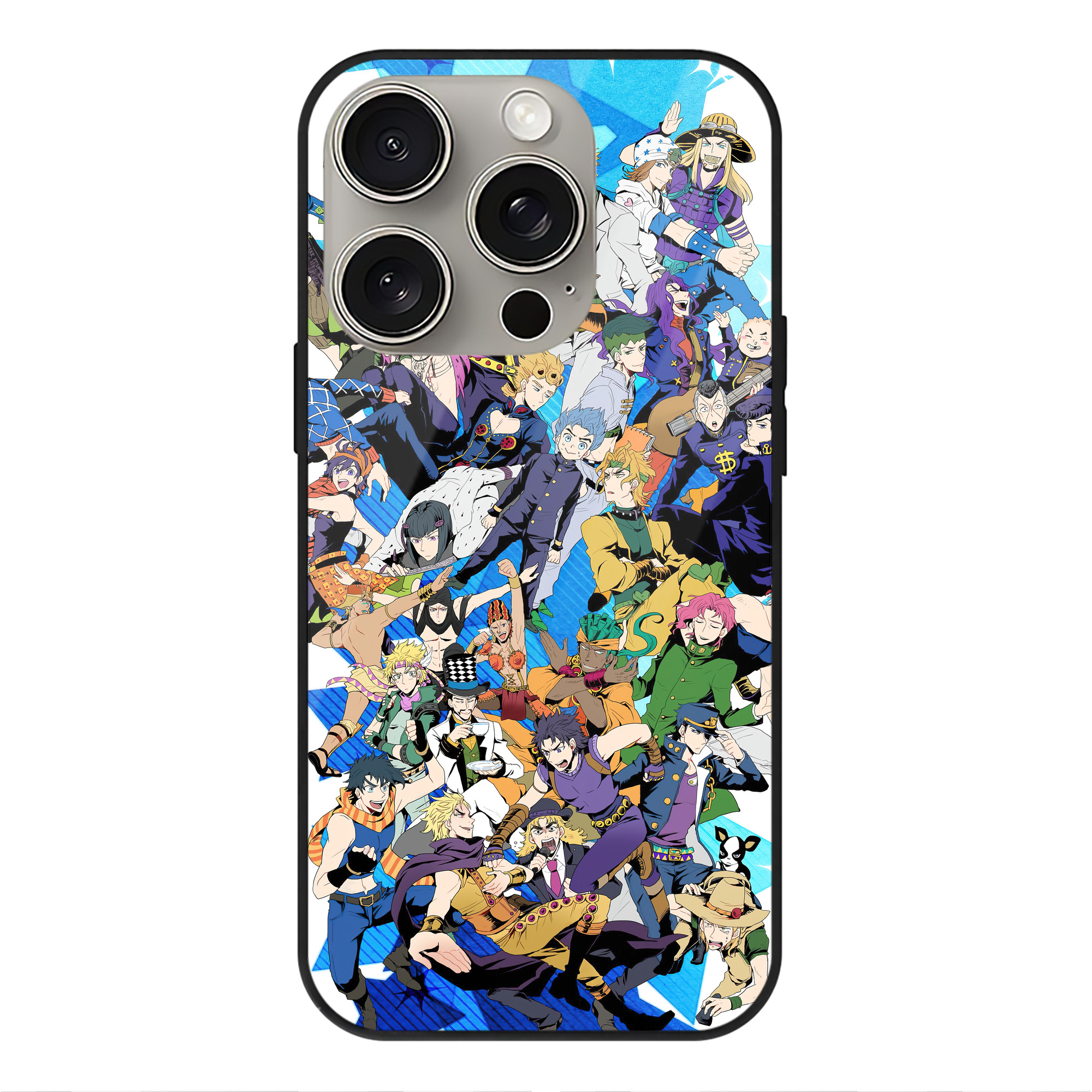 （画像用） ジョジョの奇妙な冒険 JoJo's Bizarre Adventure 【iPhone15Pro対応】スマホケース 耐衝撃＆黄変防止 背面ガラス
