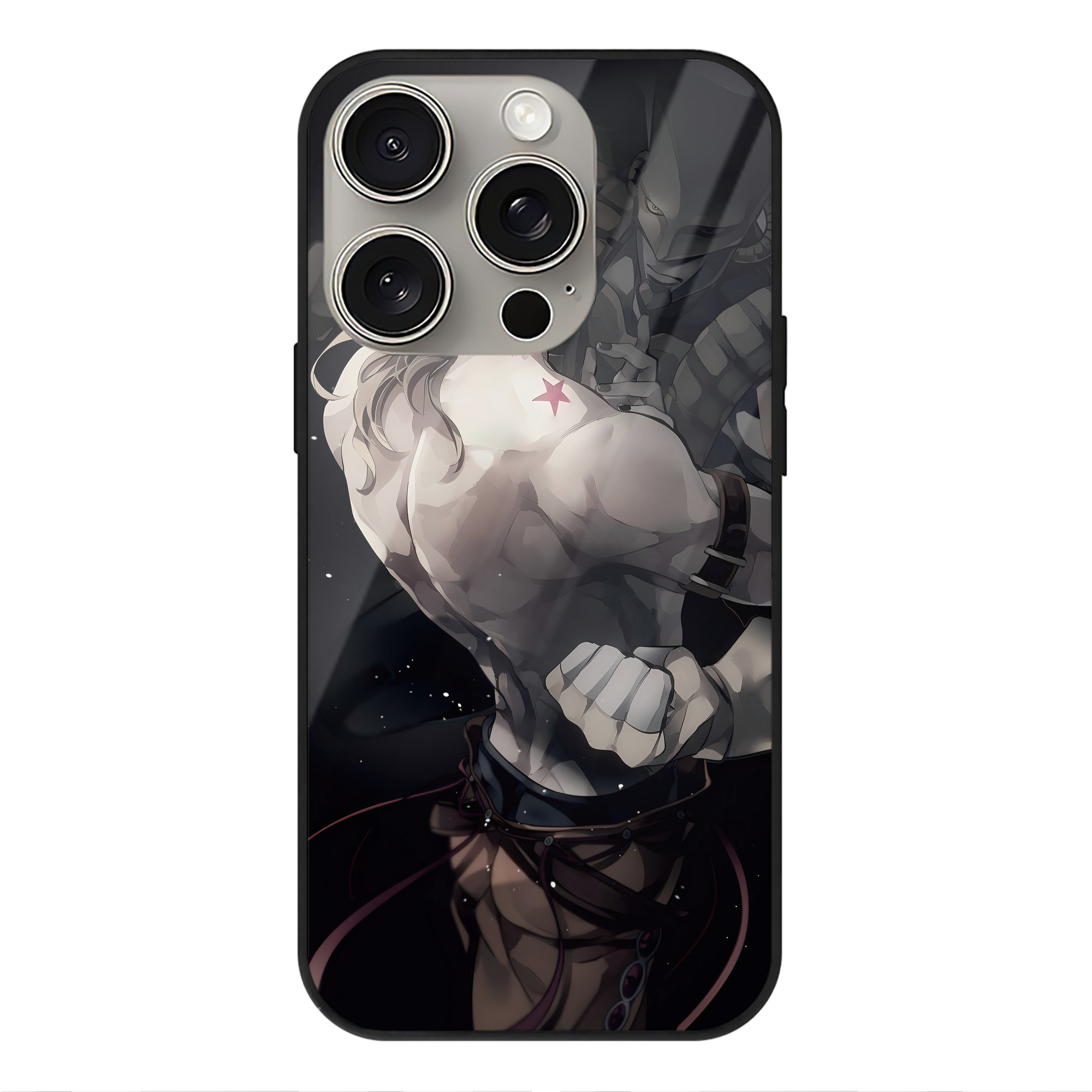 （画像用） ジョジョの奇妙な冒険 JoJo's Bizarre Adventure 【iPhone15Pro対応】スマホケース 耐衝撃＆黄変防止 背面ガラス