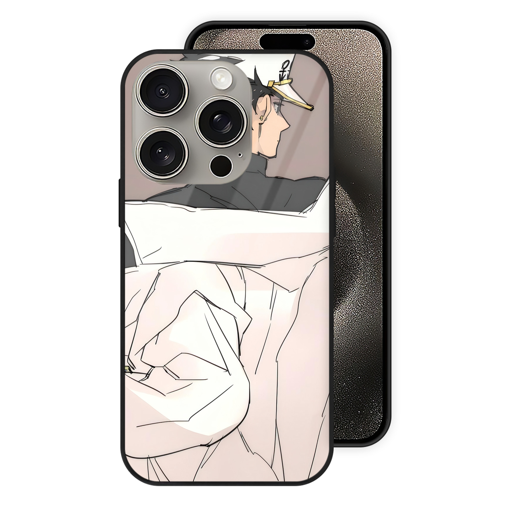 （画像用） ジョジョの奇妙な冒険 JoJo's Bizarre Adventure 【iPhone15Pro対応】スマホケース 耐衝撃＆黄変防止 背面ガラス
