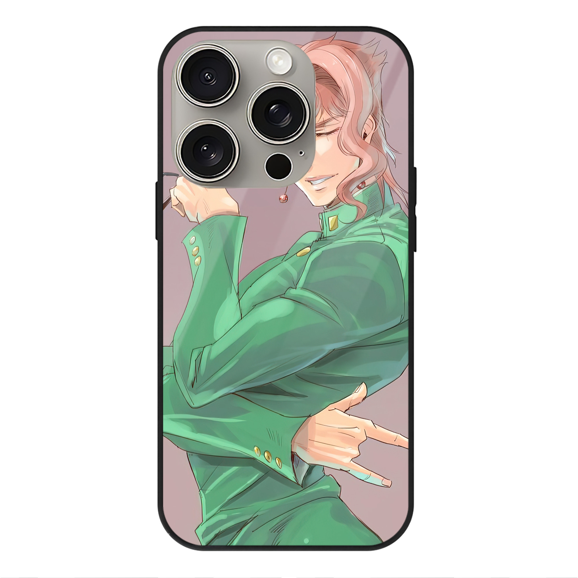 （画像用） ジョジョの奇妙な冒険 JoJo's Bizarre Adventure 【iPhone15Pro対応】スマホケース 耐衝撃＆黄変防止 背面ガラス