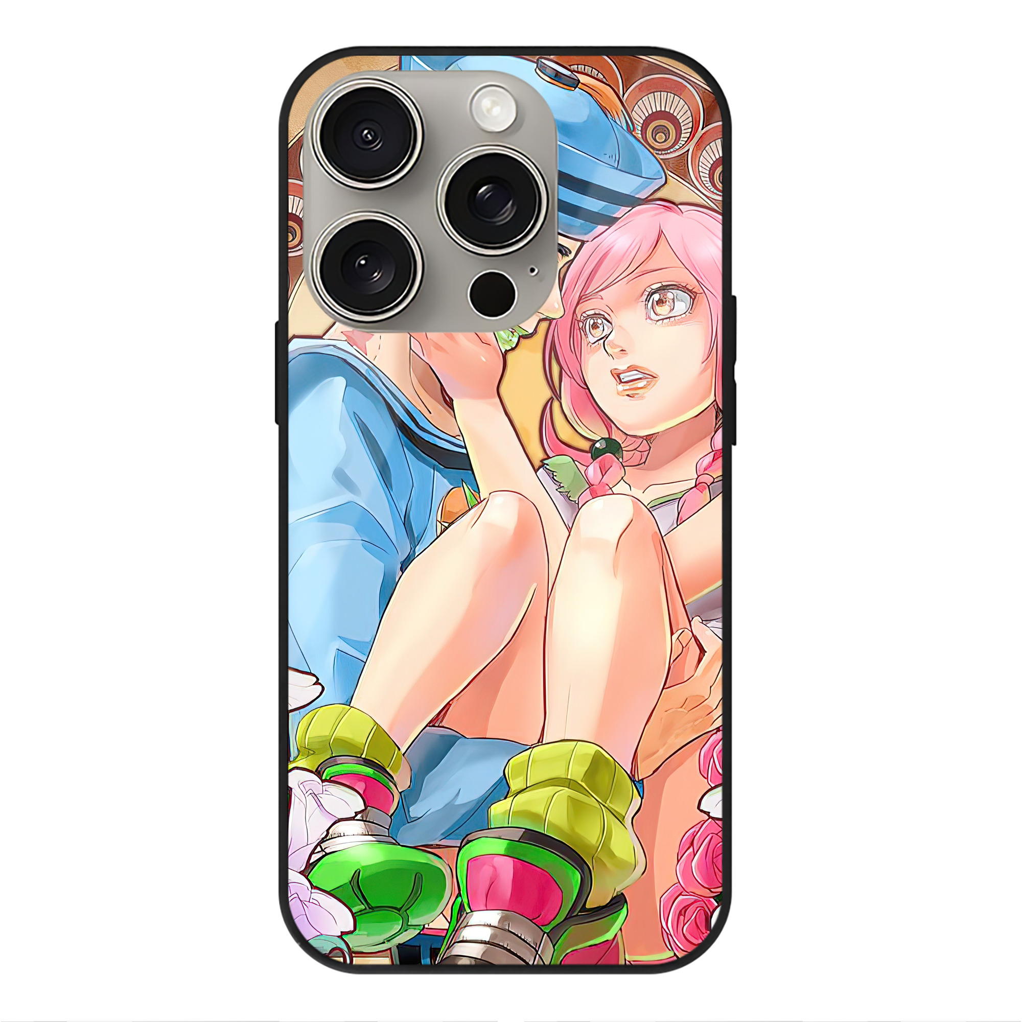 （画像用） ジョジョの奇妙な冒険 JoJo's Bizarre Adventure 【iPhone15Pro対応】スマホケース 耐衝撃＆黄変防止 背面ガラス
