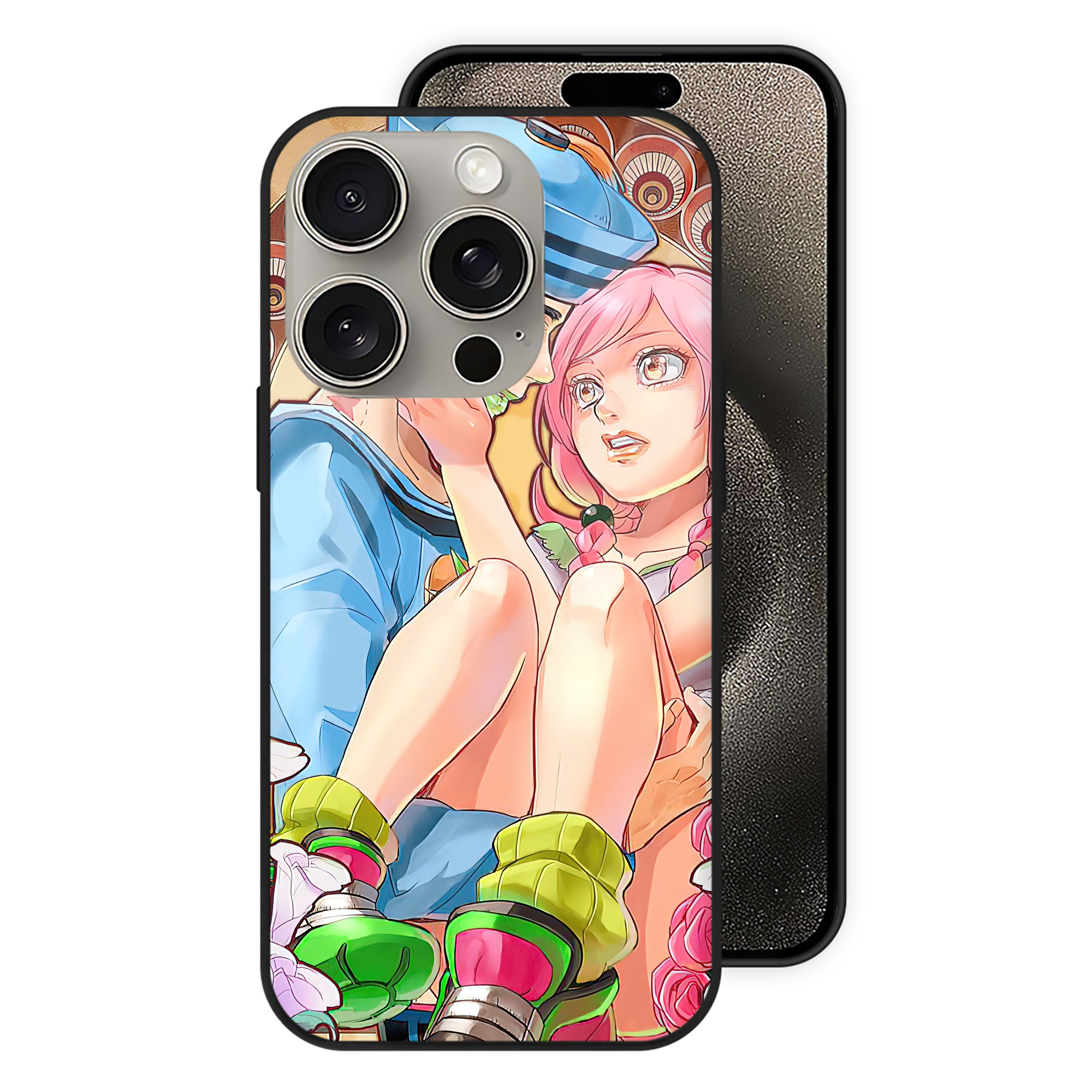 （画像用） ジョジョの奇妙な冒険 JoJo's Bizarre Adventure 【iPhone15Pro対応】スマホケース 耐衝撃＆黄変防止 背面ガラス