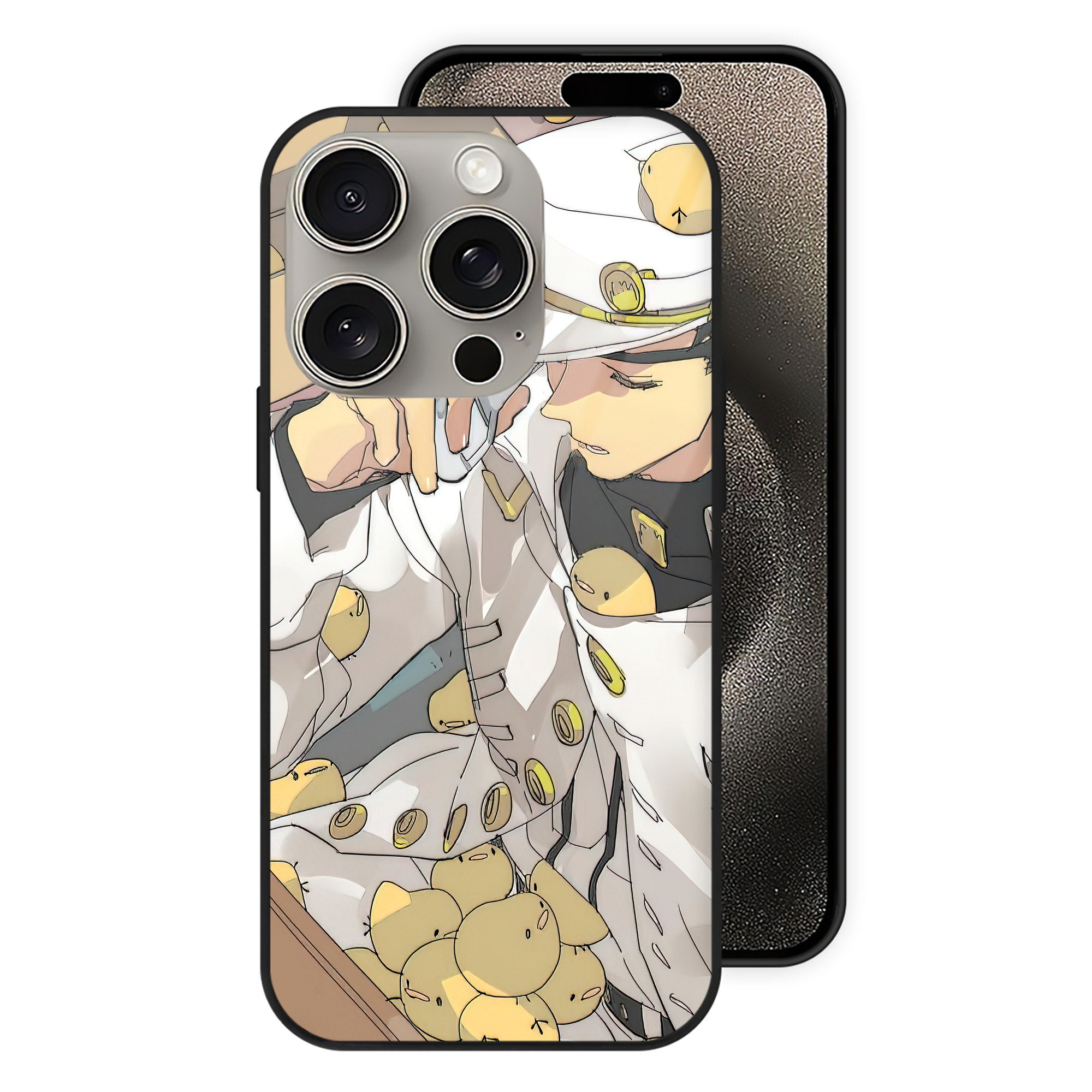 （画像用） ジョジョの奇妙な冒険 JoJo's Bizarre Adventure 【iPhone15Pro対応】スマホケース 耐衝撃＆黄変防止 背面ガラス